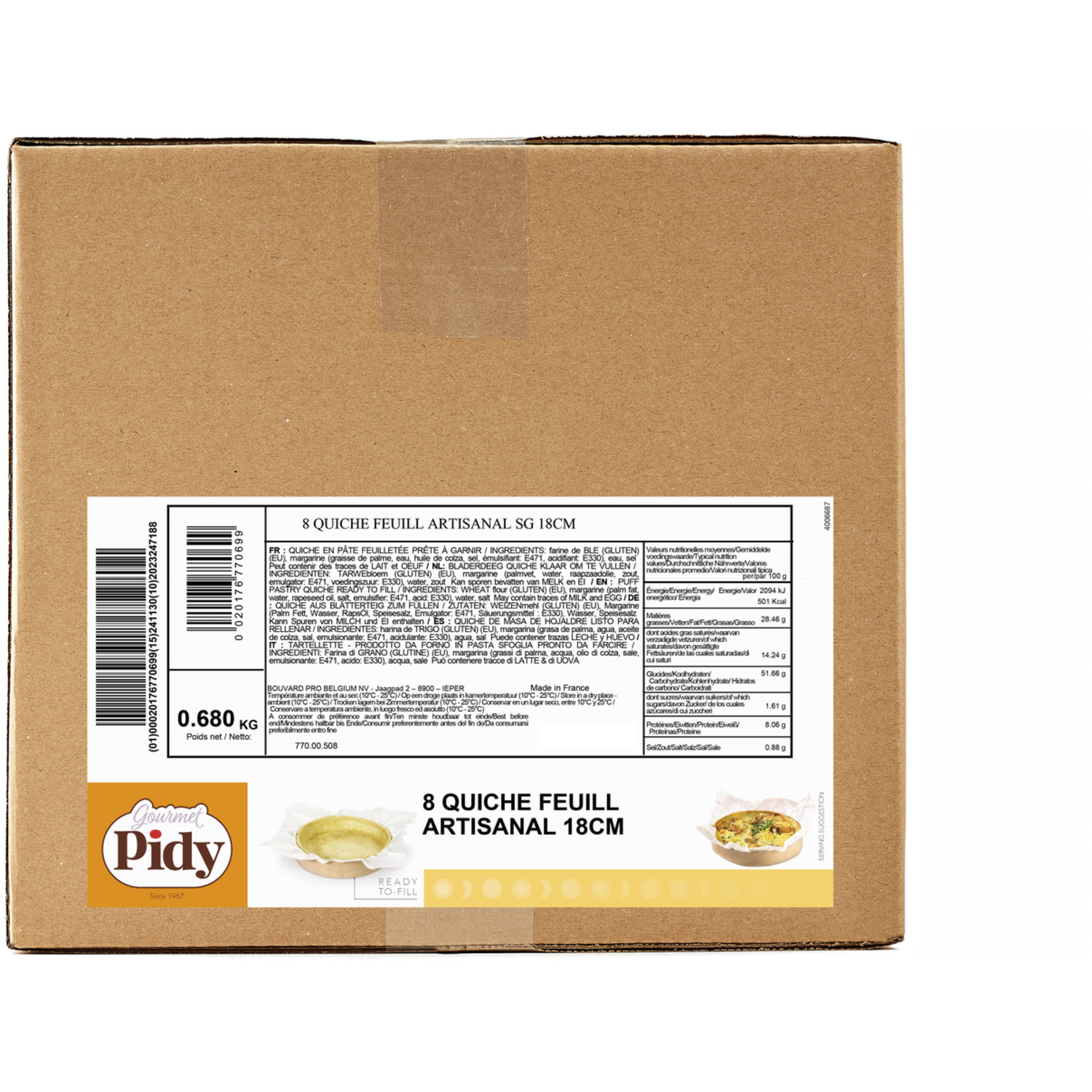 Pidy Quiche Bladerdeeg marg. Artisanaal18cm (8)