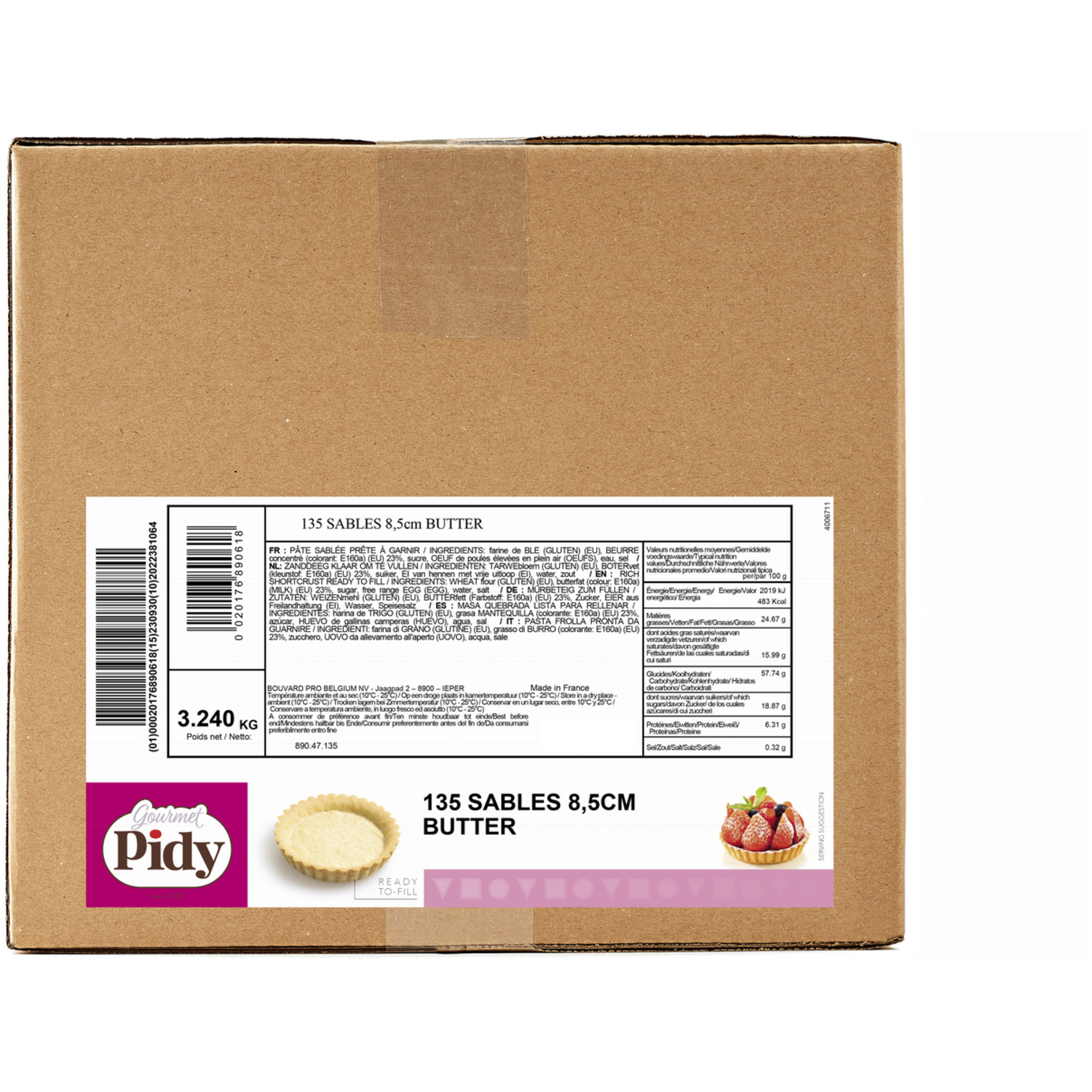 Pidy Zanddeegtartelet 8.5cm (135)