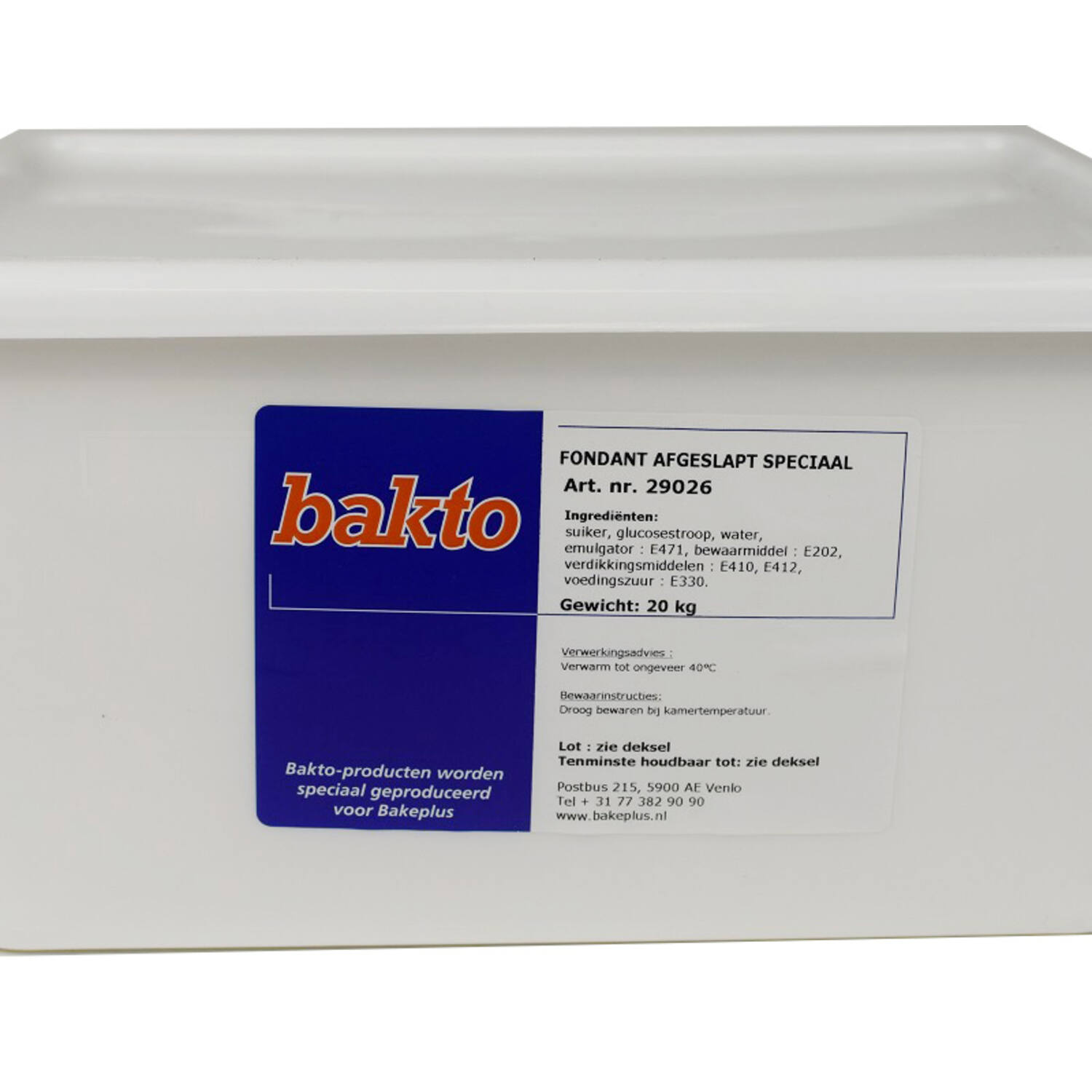 Bakto Fondant Afgeslapt Speciaal 20 kg