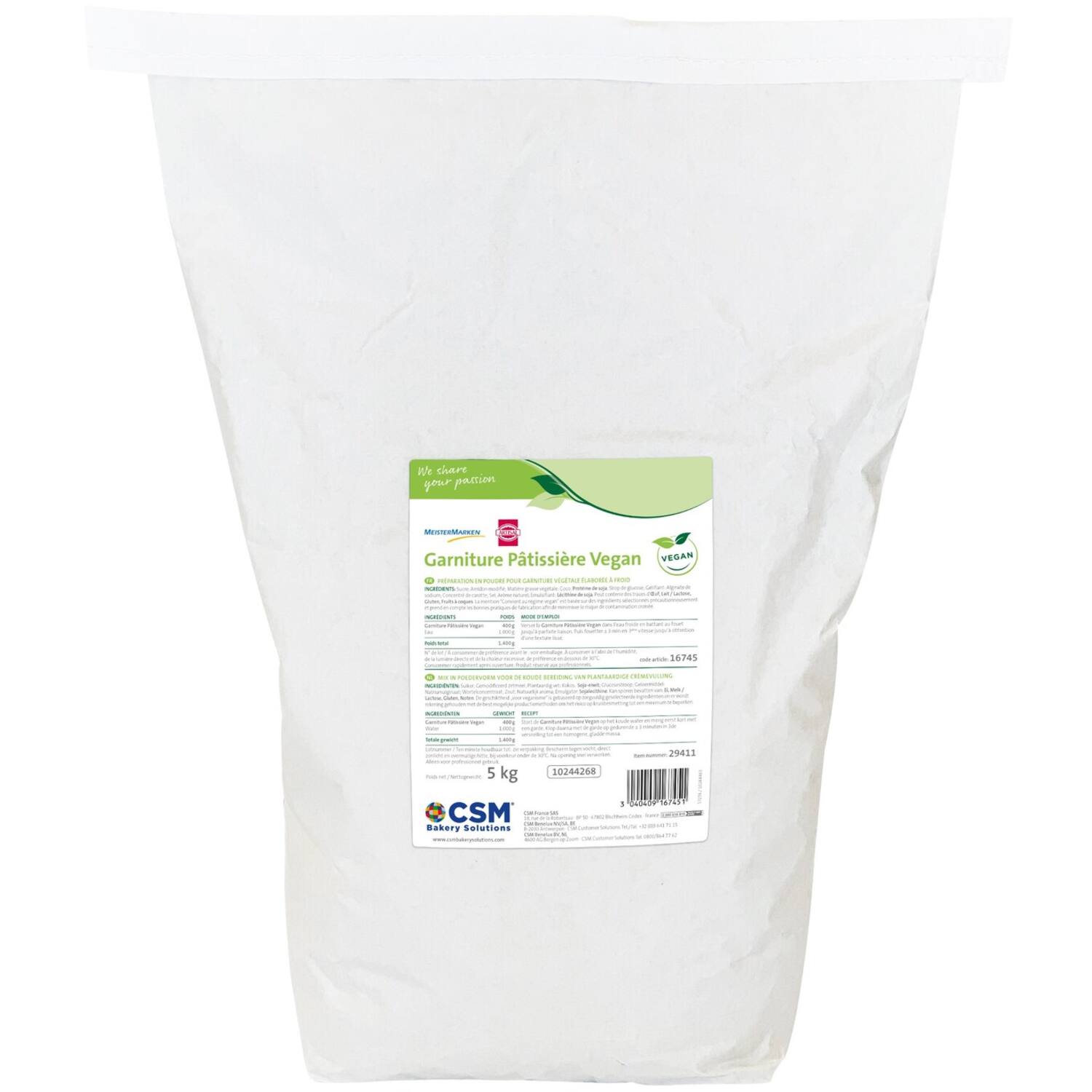 CSM Garniture Patissiere Vegan 5 kg