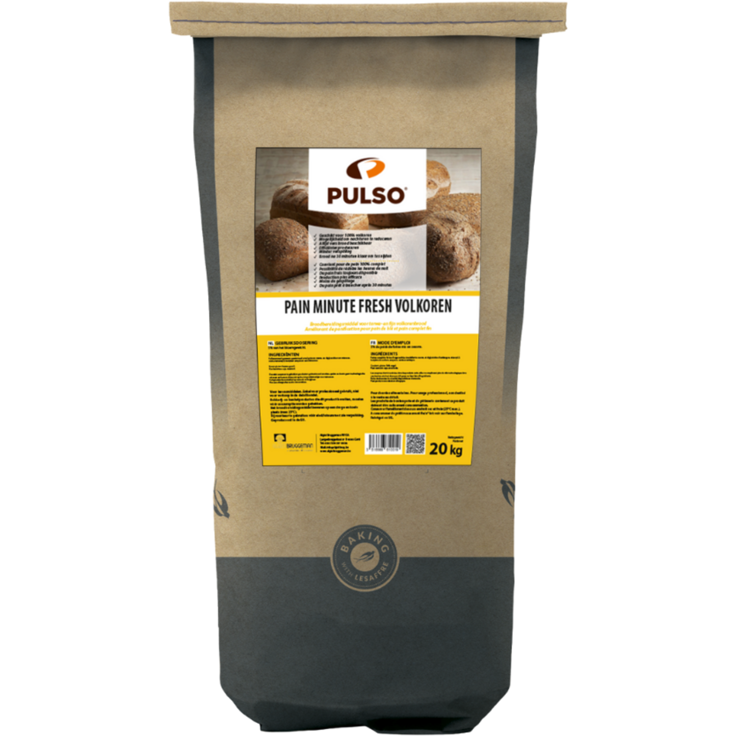 Pulso Pain Minute Fresh Volkoren 20 Kg Bruggeman
