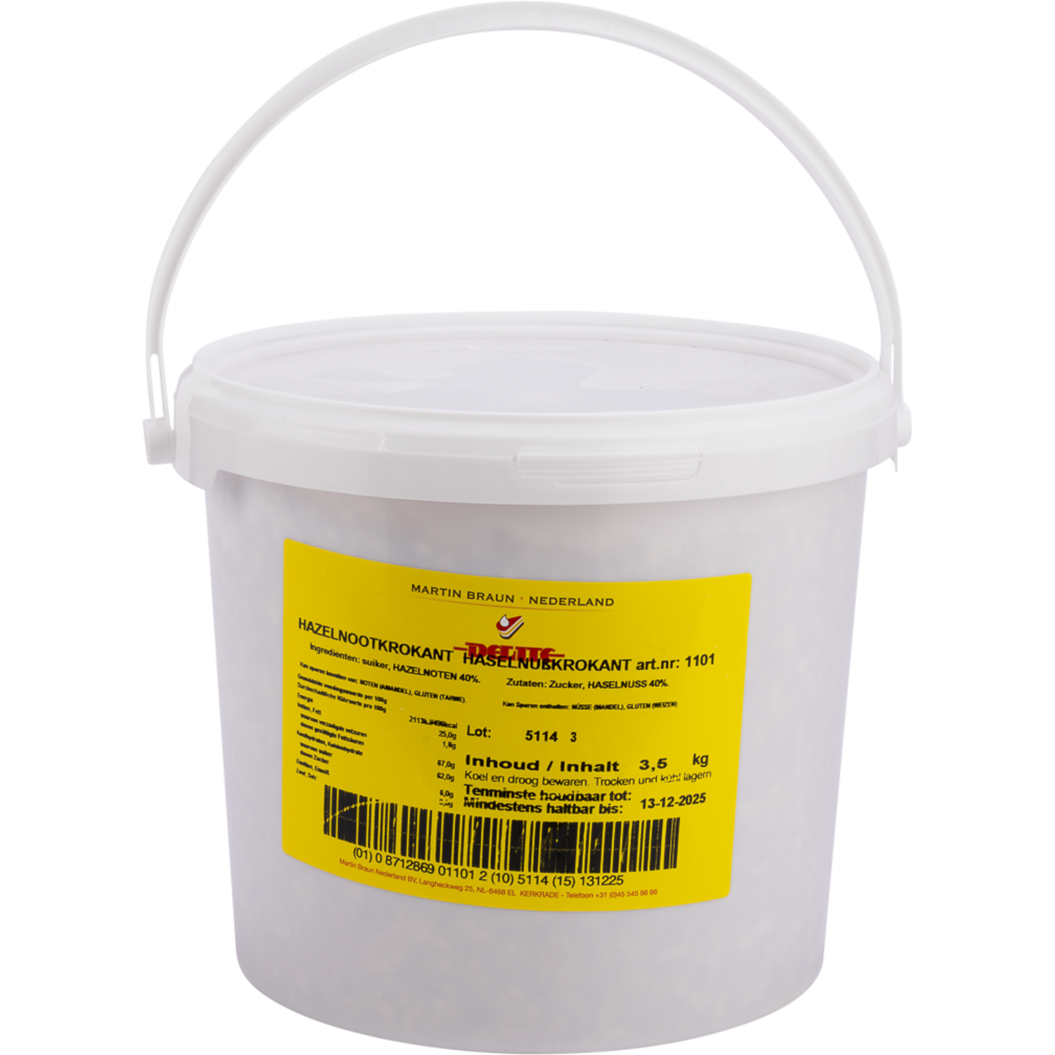 Hazelnootkrokant 3,5 kg 40% Delite