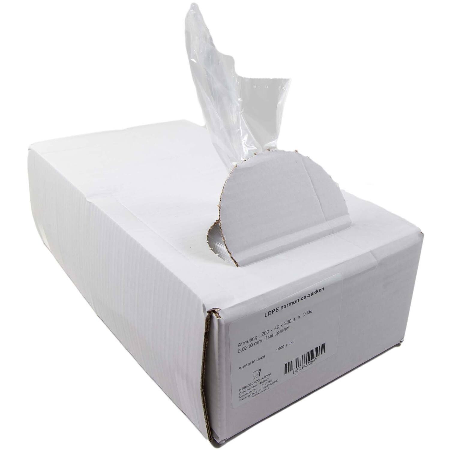 Polyzakken LDPE 20my 20x4x35cm (1000)