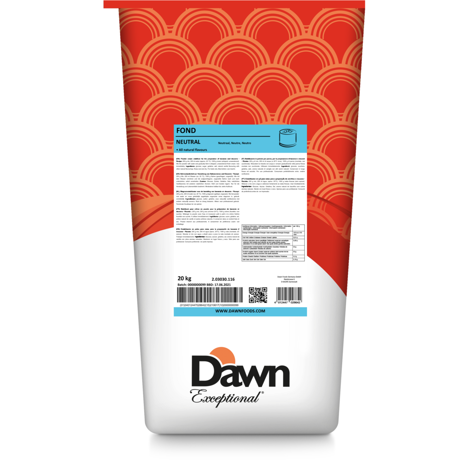 Dawn Fond Neutraal 20 kg