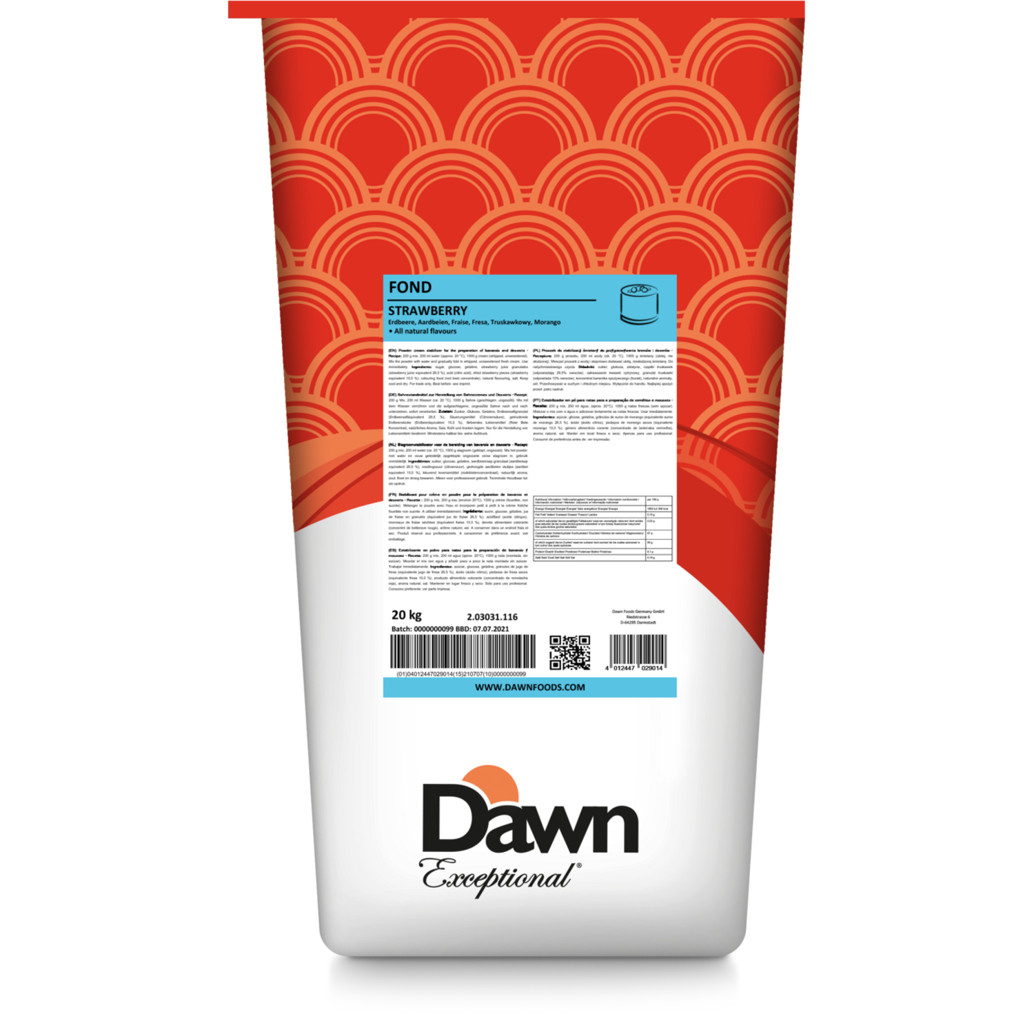 Dawn Fond Aardbei 20 kg
