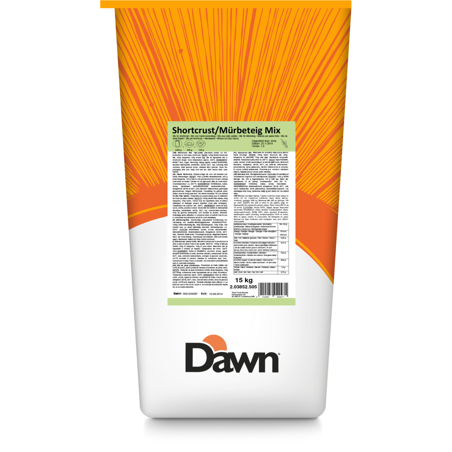 Dawn Shortcrust/Murbeteigmix 15 kg
