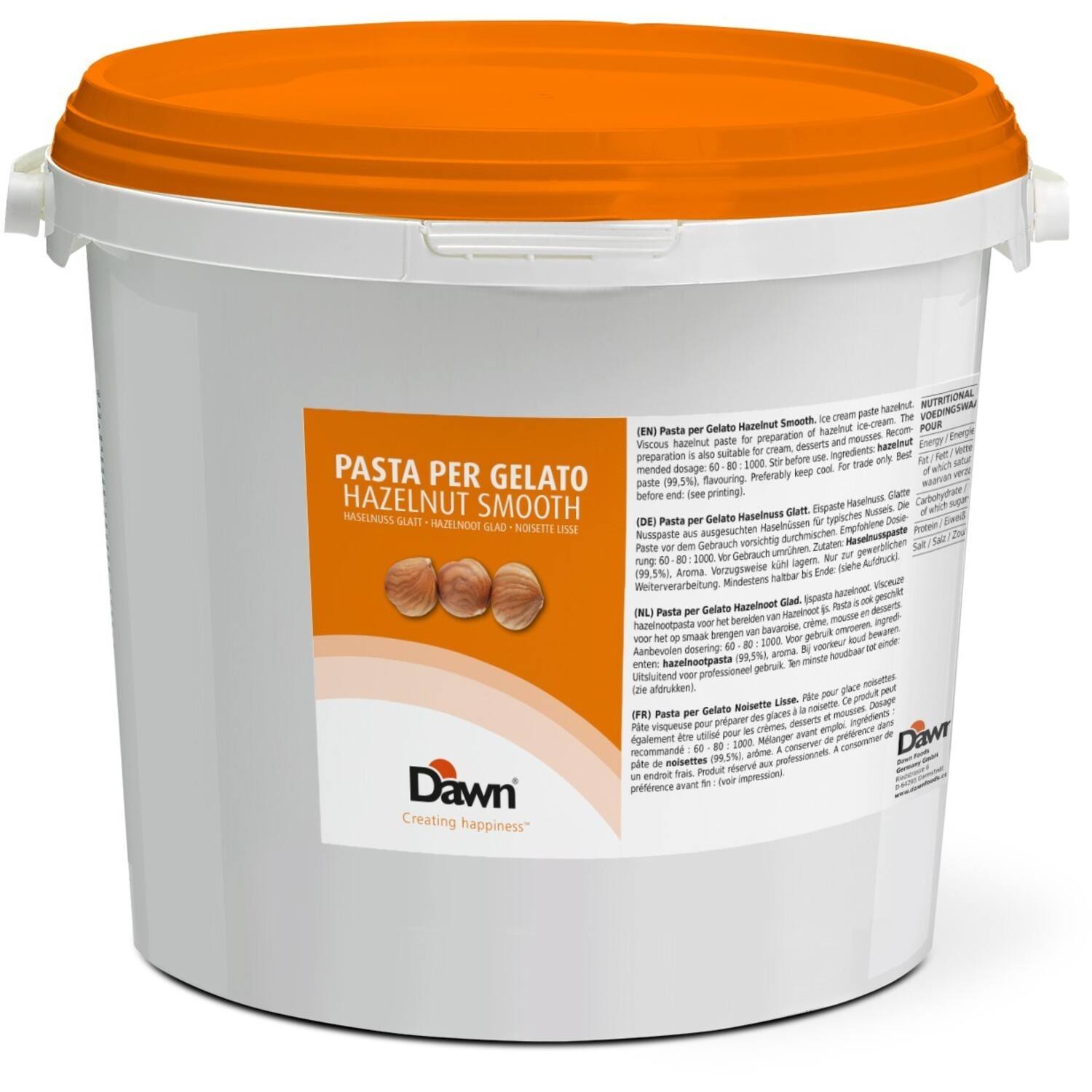 Dawn Italia Hazelnoot Glad (Smooth) Pasta Per Gelato 5 kg