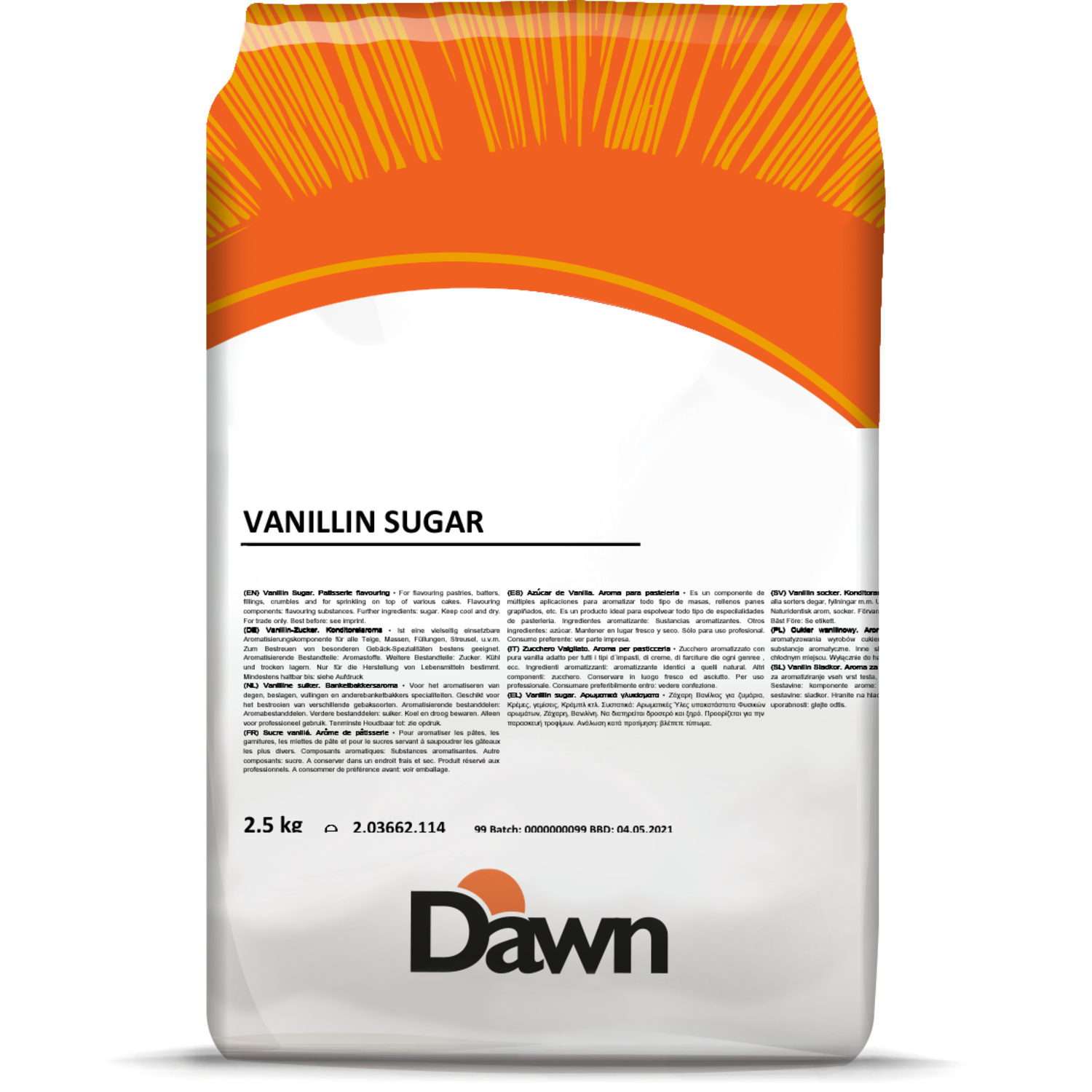 Dawn Vanille Suiker 2x2,5 kg