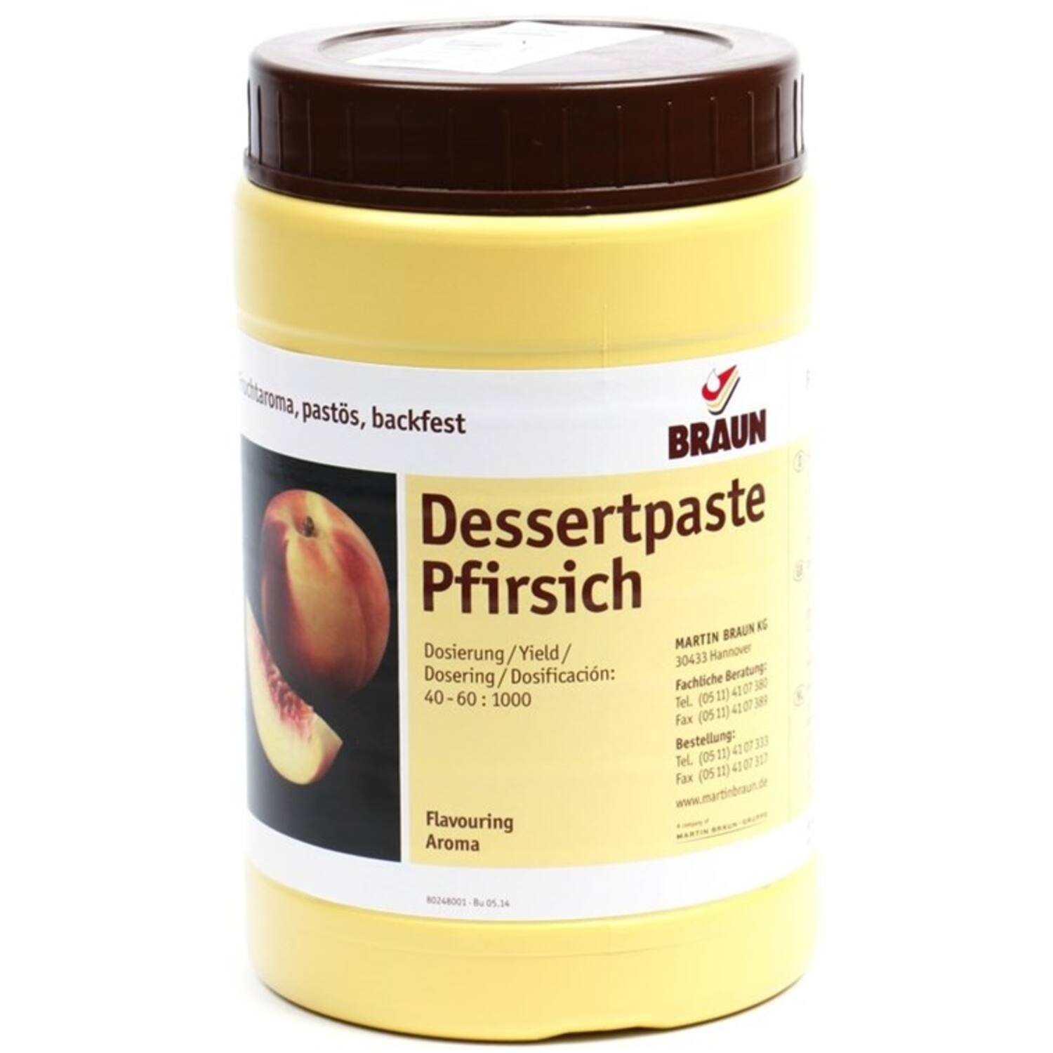 Dessert Paste Perzik Braun 1 Kg