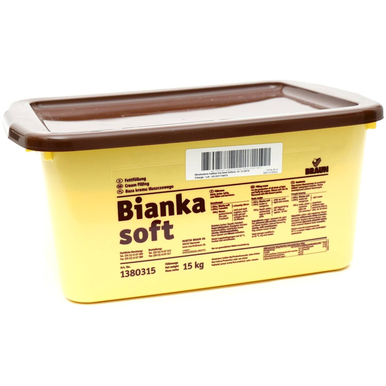 Bianka Soft Cream Filling 15 Kg