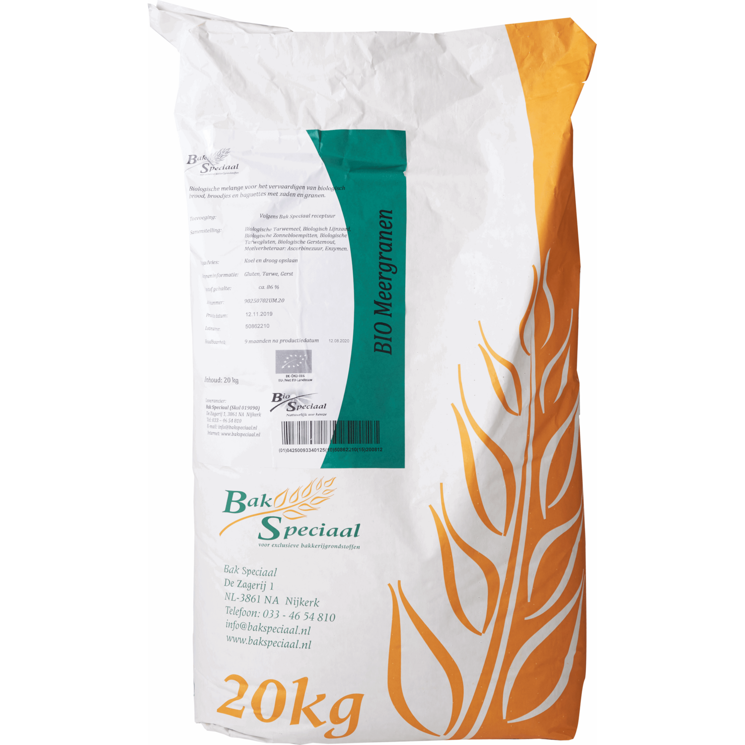 Bak Speciaal Bio Meergranen 20 Kg NL-BIO-01