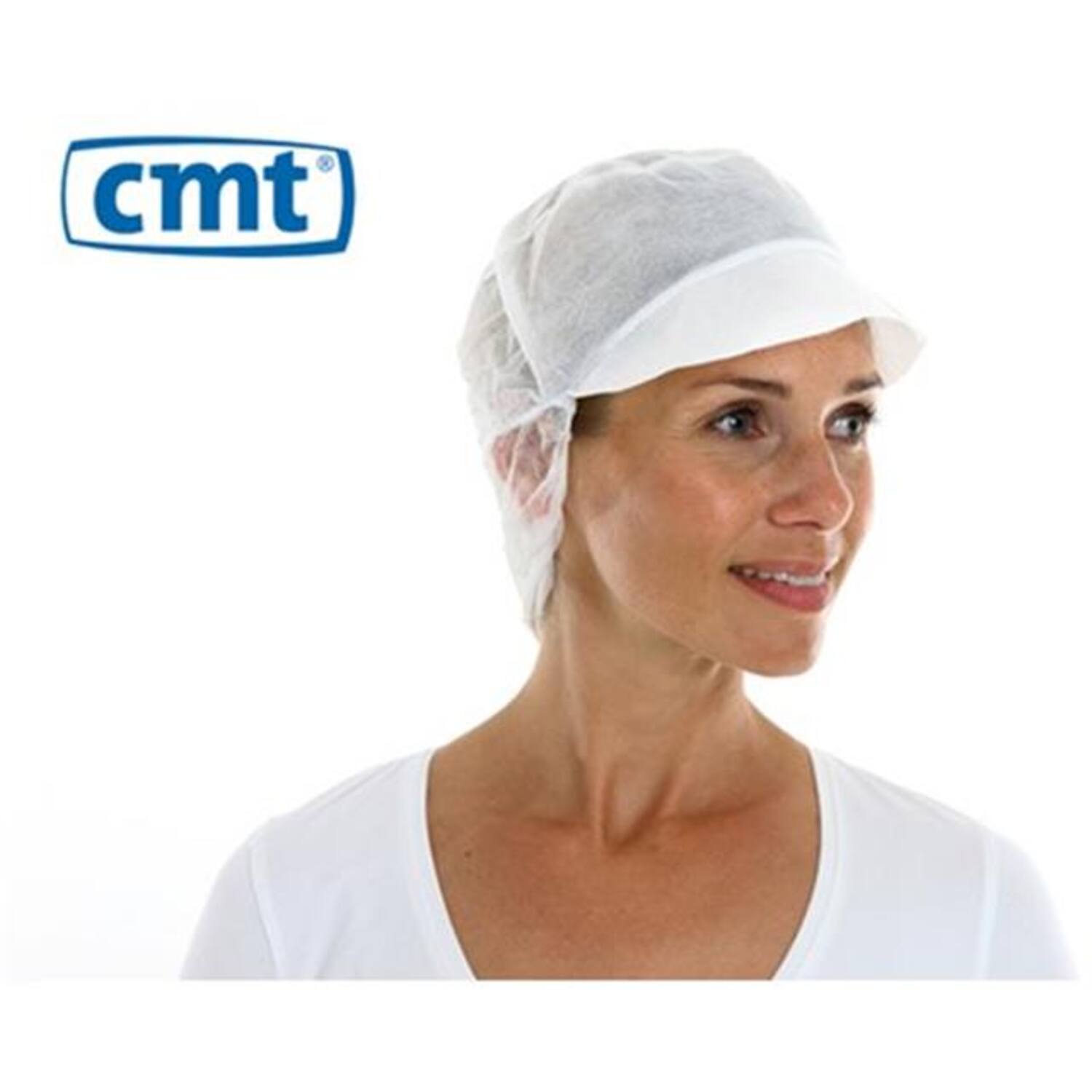 Pet met Klep en Haaropvang, pp non woven, wit (100)