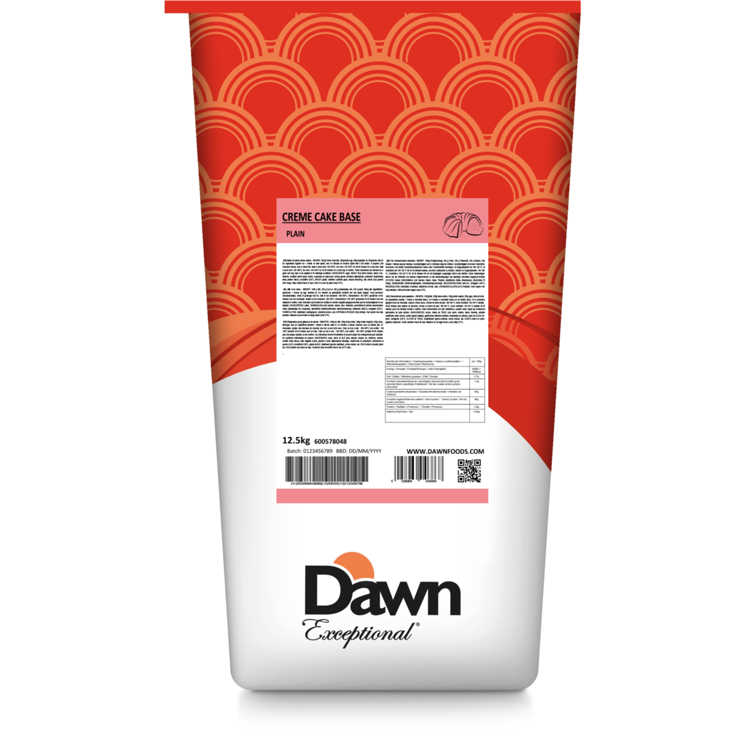 Dawn Exceptional Crème Cake Mix Plain 12,5 kg