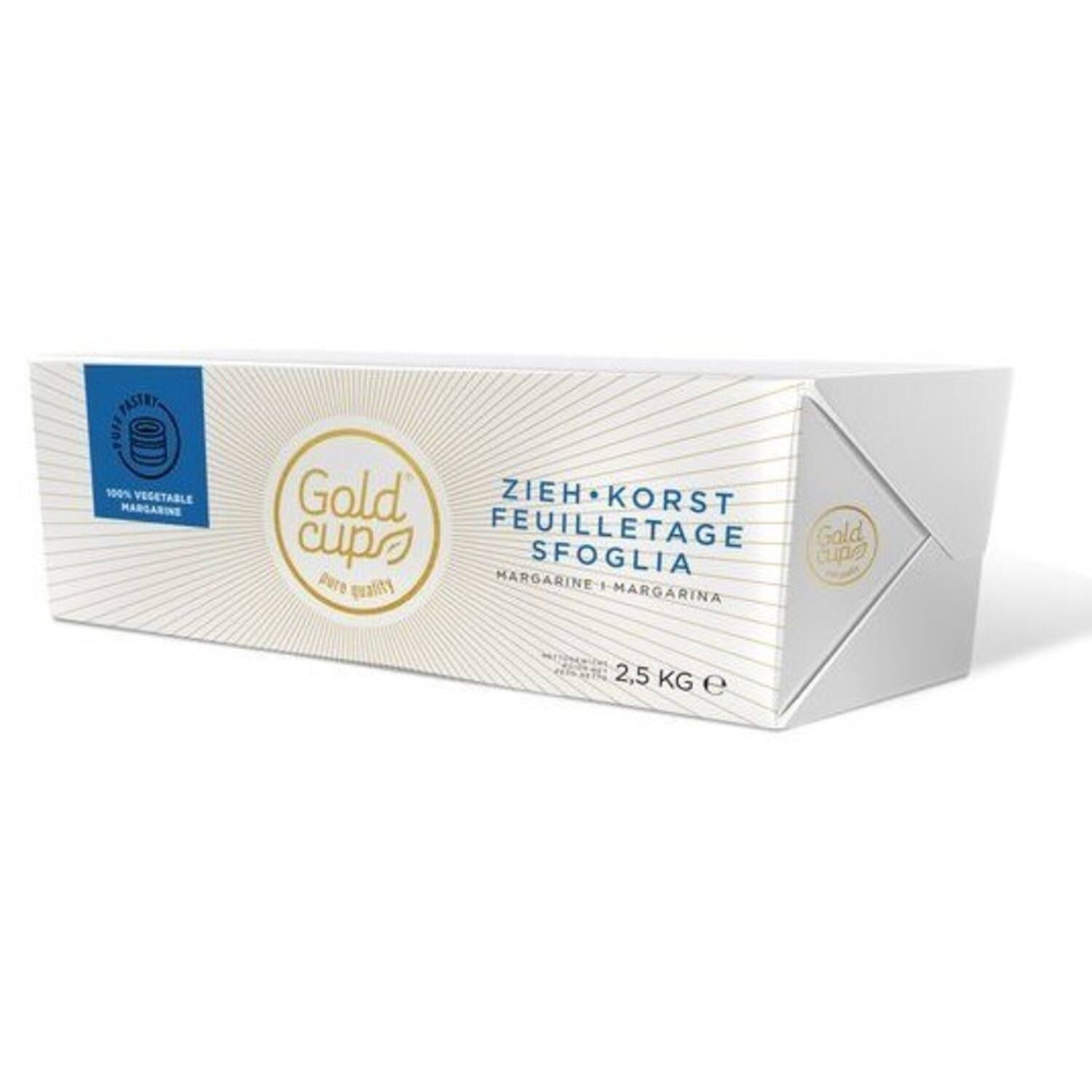 VDM Gold Cup Korstdeeg Margarine Plak 4x2,5 kg
