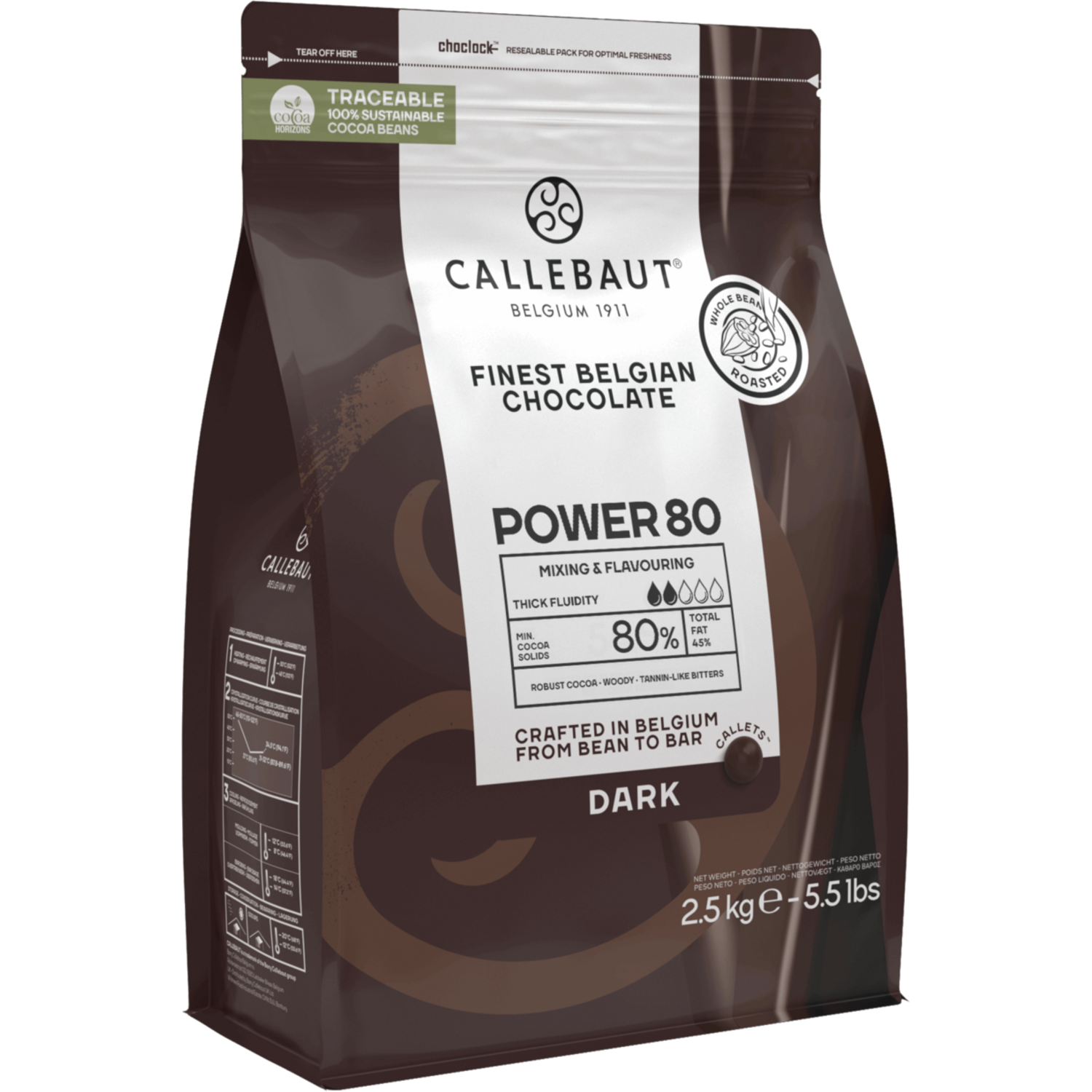 Callebaut Callets Puur Powerfull Flavour 80% 2.5 kg