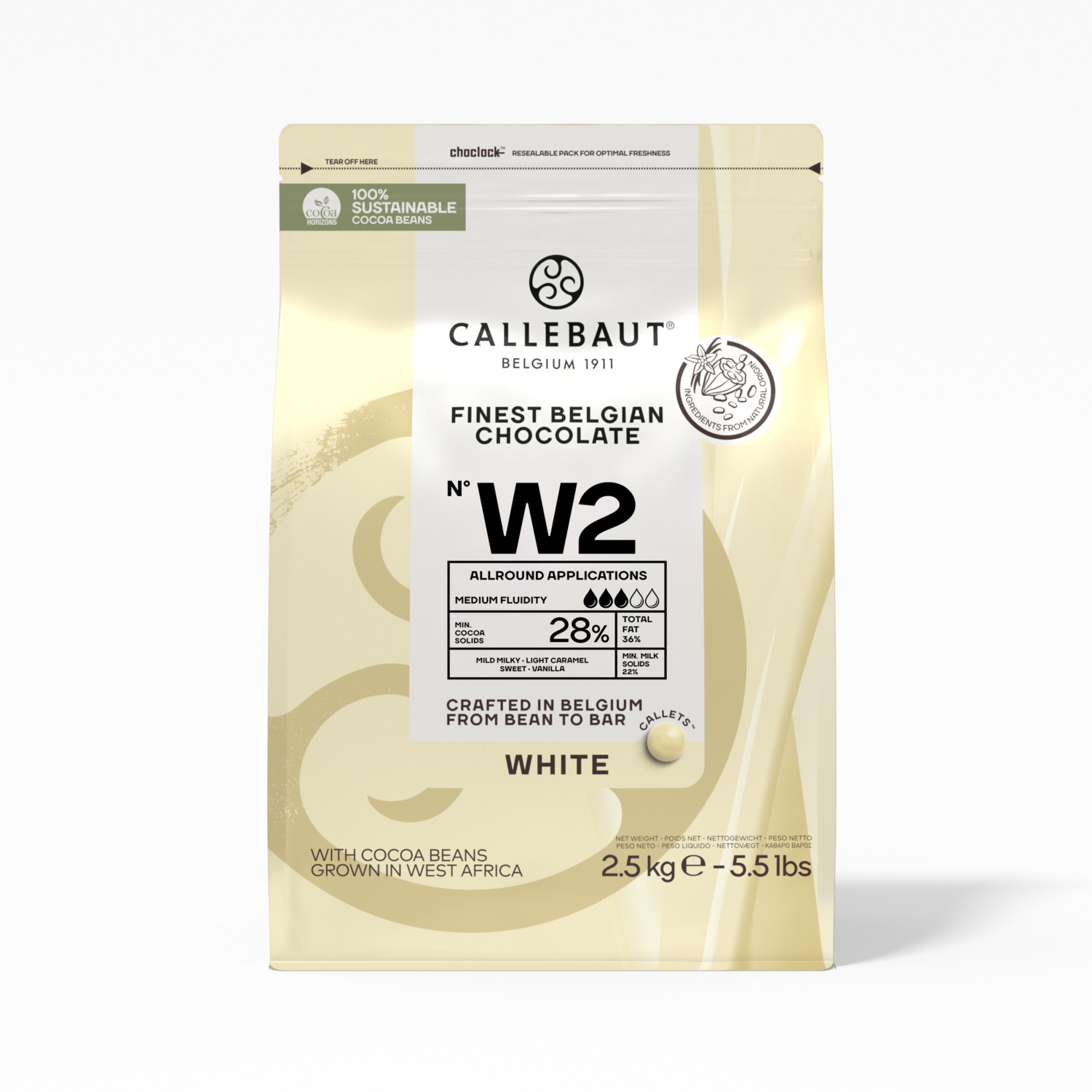 Callebaut W2 Wit Callets 2.5 kg