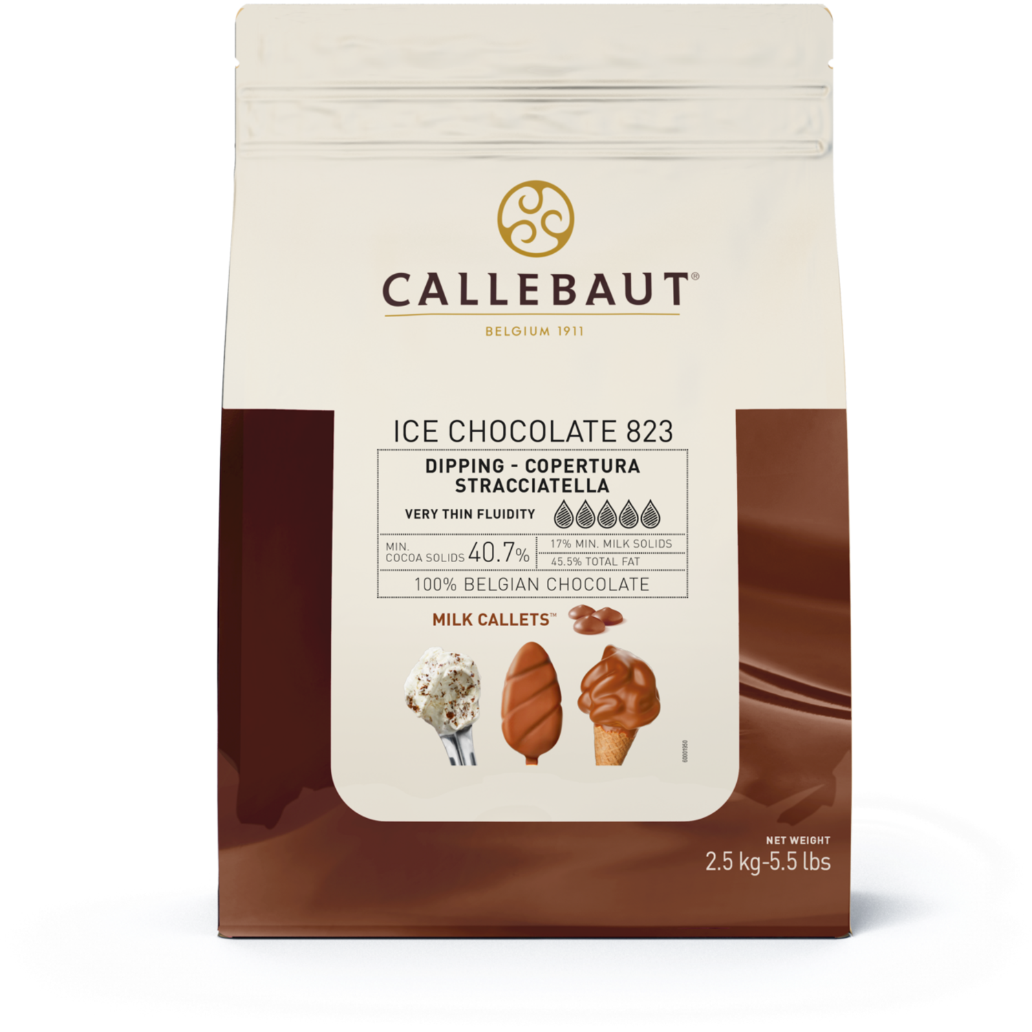 CB Callebaut Ice-45 Callets Chocolate Melk 2,5kg