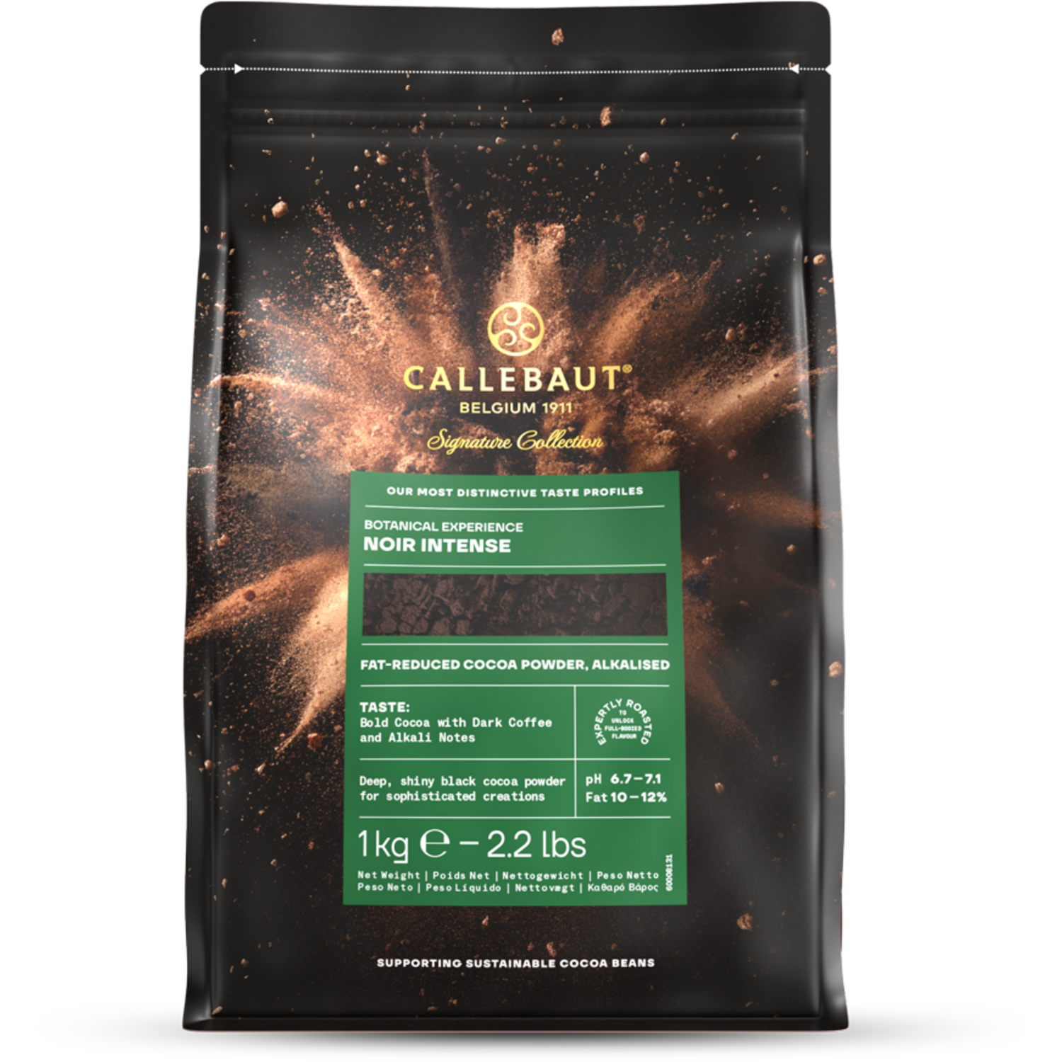 Callebaut Laag Vet Cacaopoeder Botanical Noir Intense 1kg