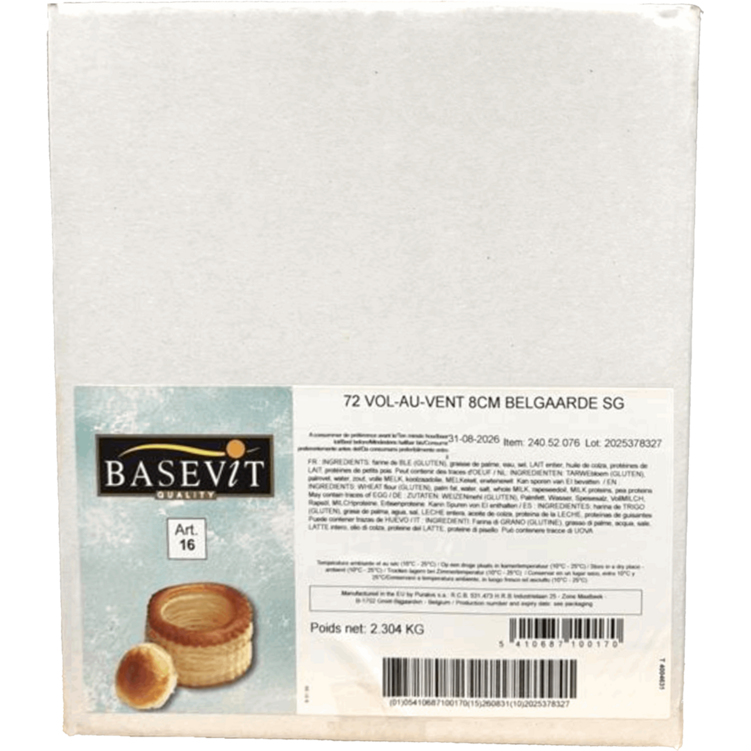Puratos Pasteibakjes/Vol-au-vent 8 cm (72)