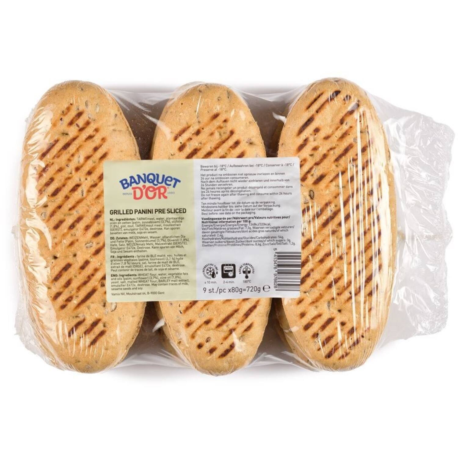 VDM B940 Panini gegrild meergranen voorgesneden 80g (54)