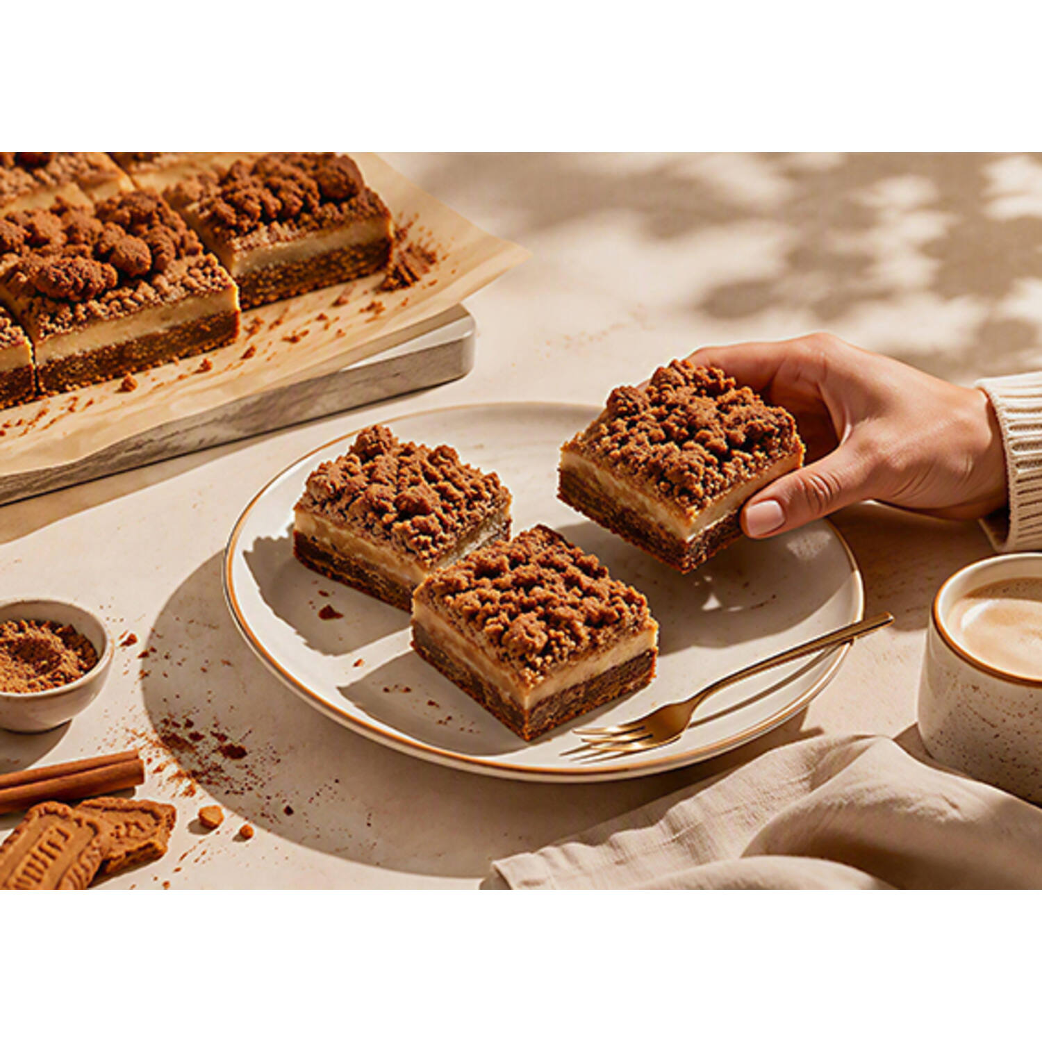 De Graaf Bakeries Plaatcake Plaatcake Speculaas-Kruimel 8x3x90g blisters