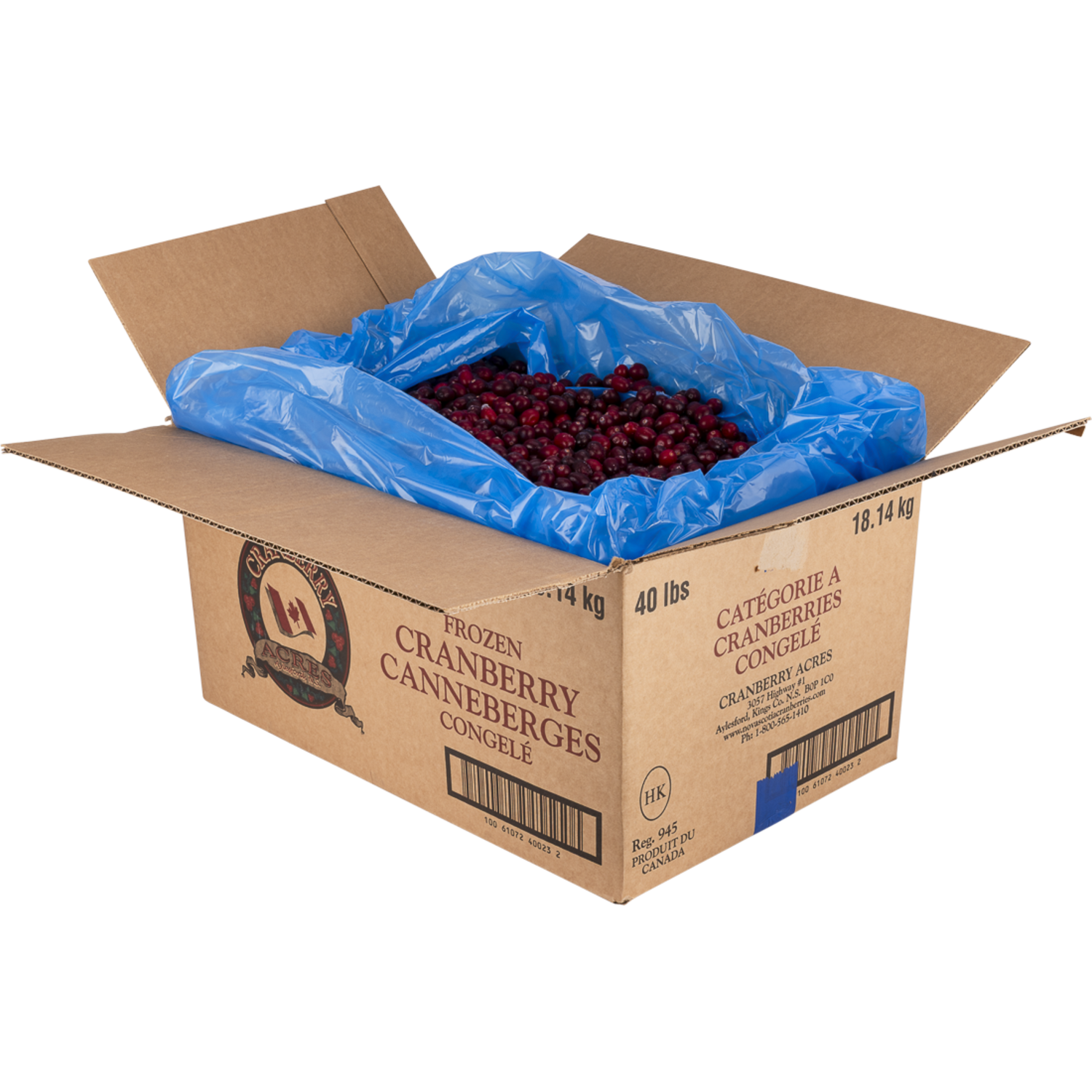 IQF Cranberries heel 18,14kg