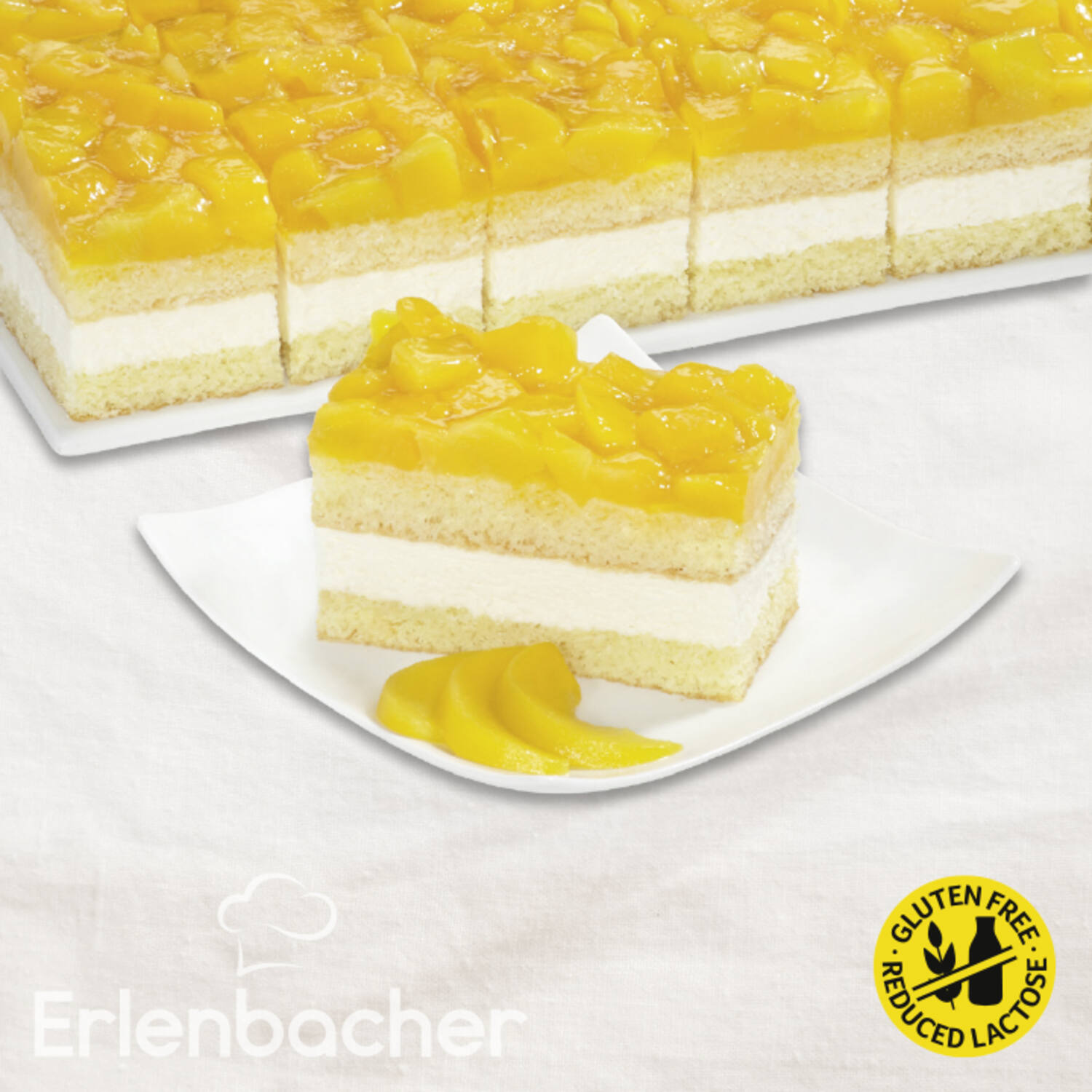 Perzik Roomkaas Gebak Gluten- en Lactosevrij (4x12)