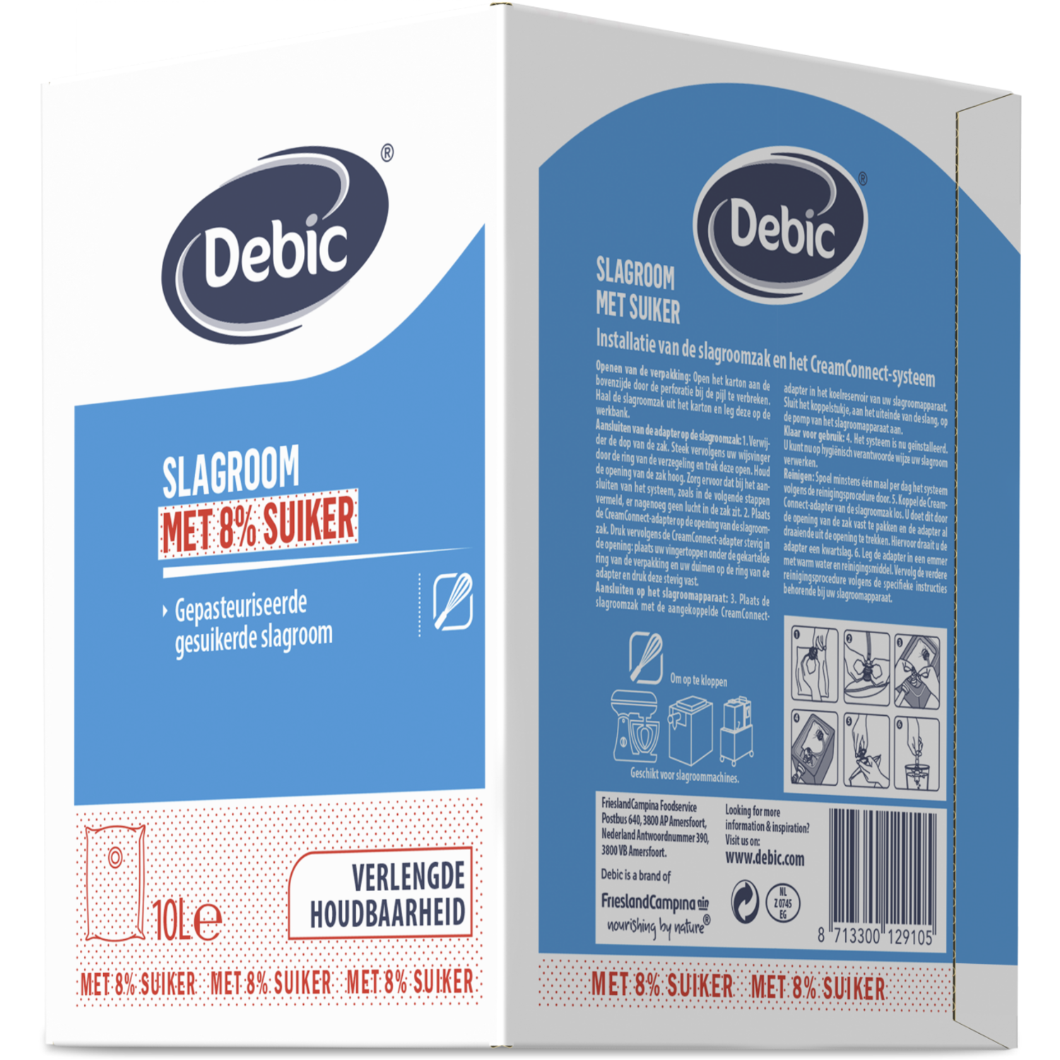 Debic Slagroom Gesuikerd 8% 10L