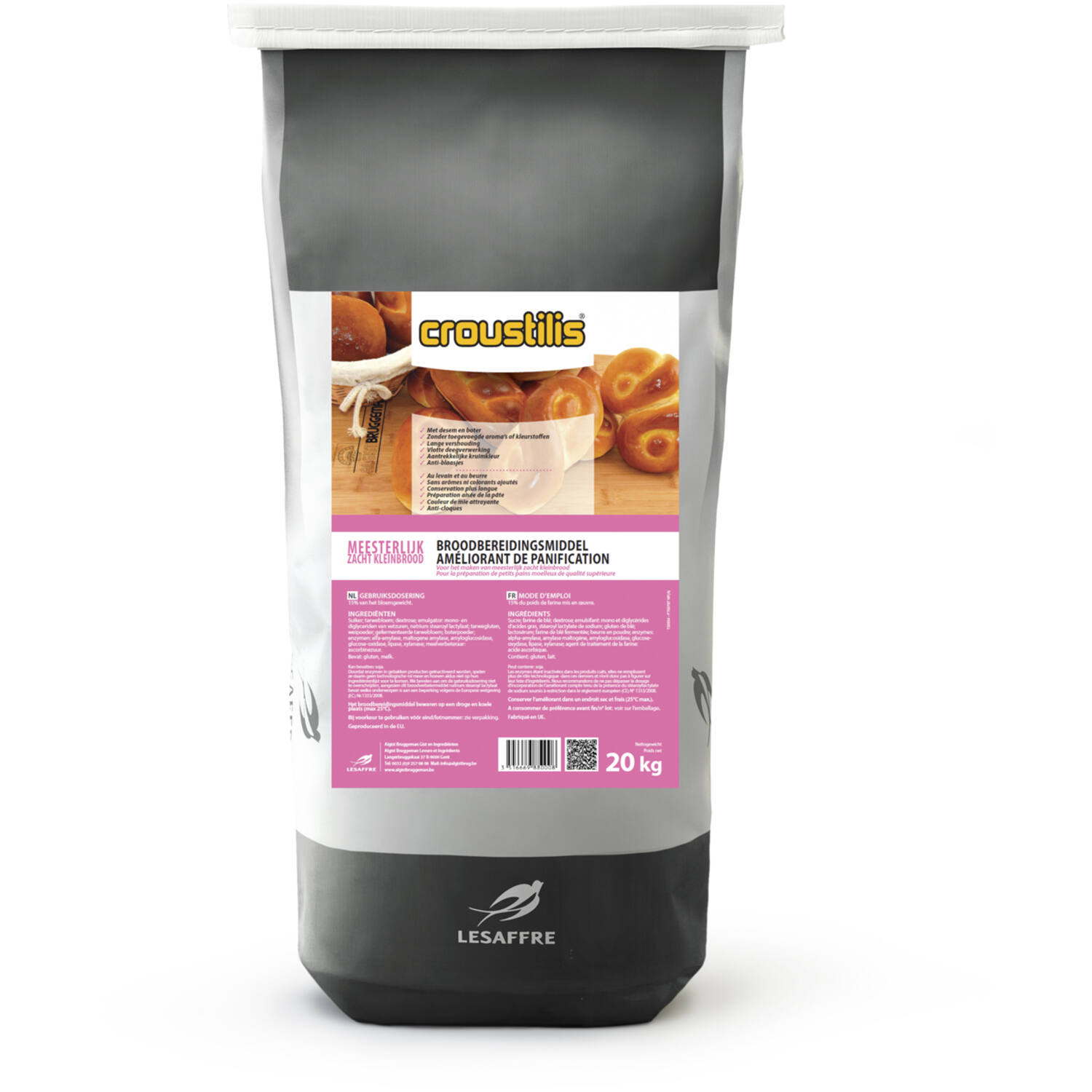 Croustilis Meesterlijk zacht Kleinbrood 20 kg Bruggeman