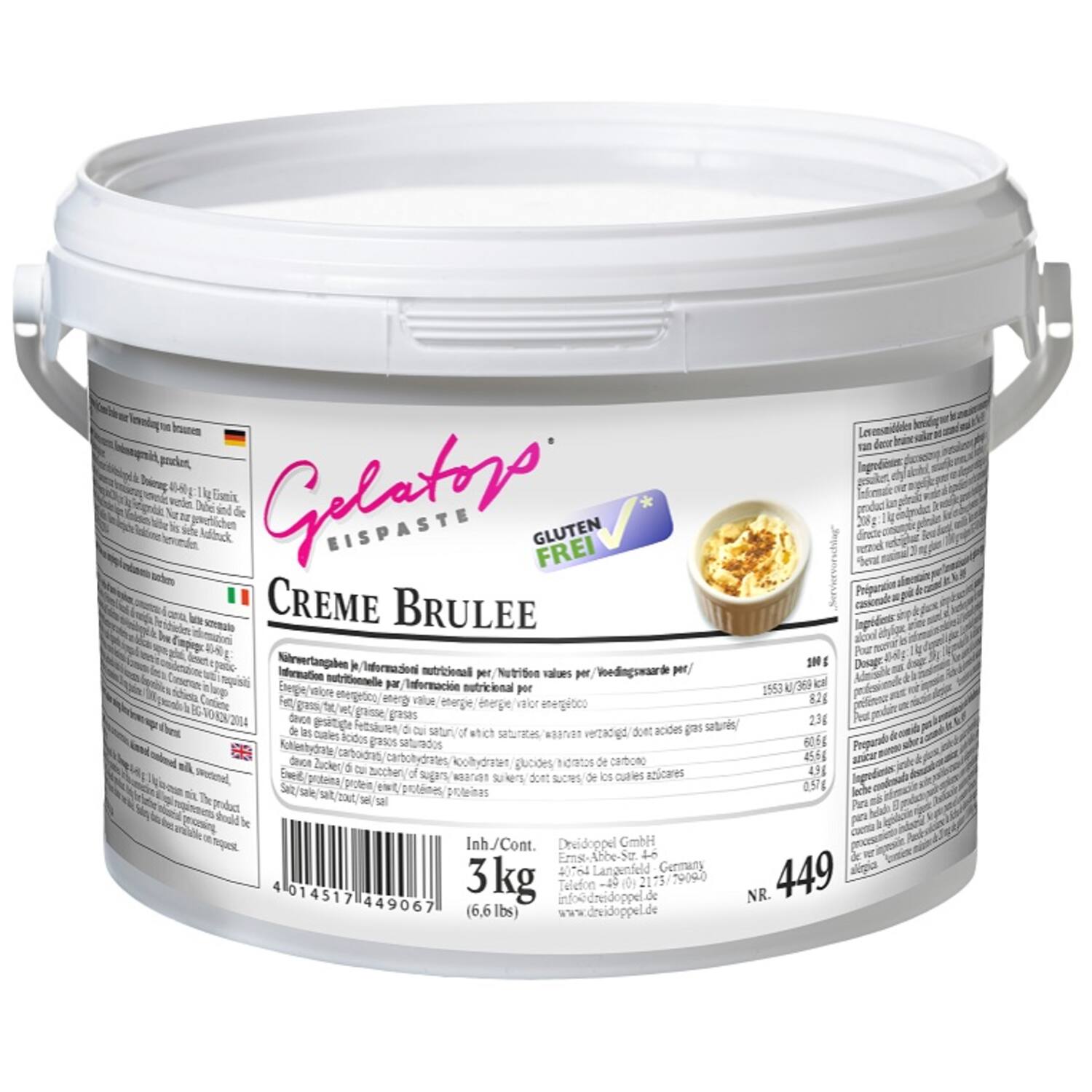 Ireks Dreidoppel Gelatop Creme Brulee Pasta 3 kg