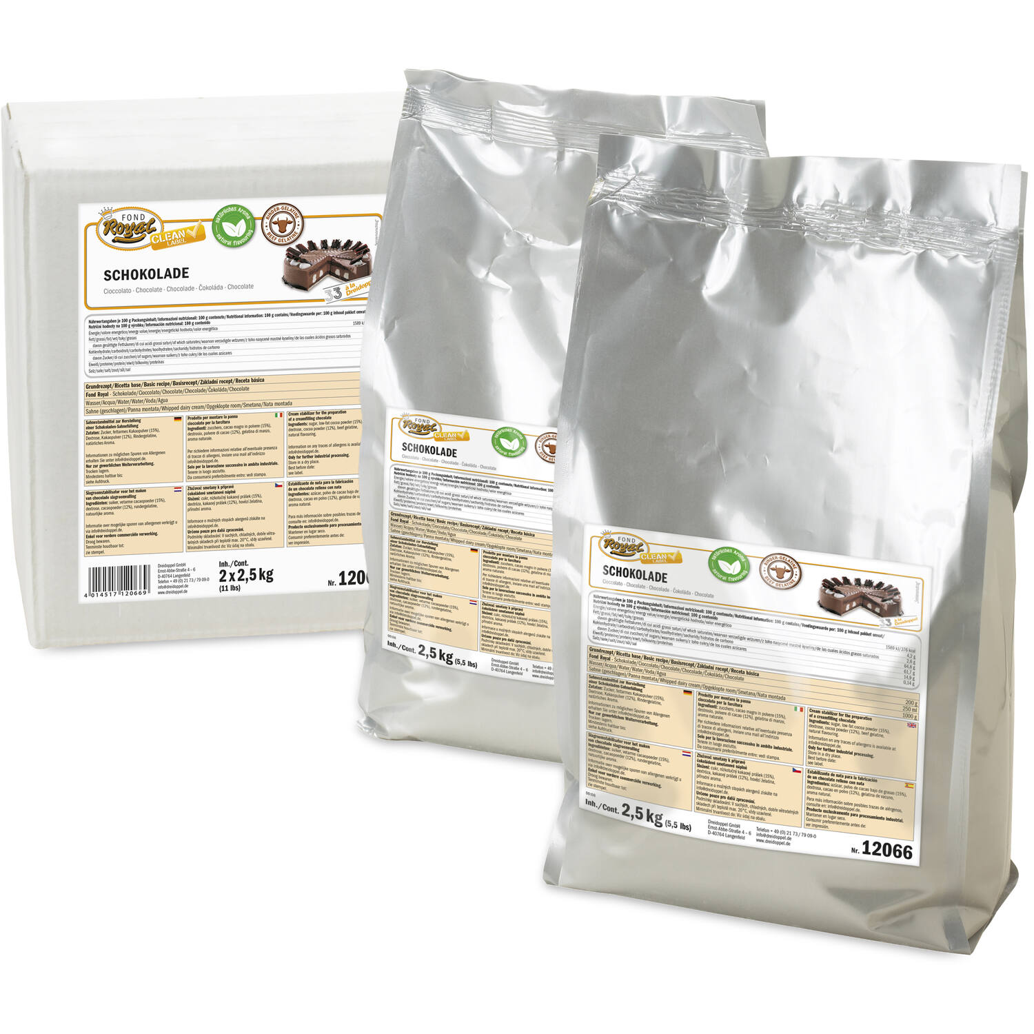 Ireks Dreidoppel Fond Royal Cl Chocolade 2x2,5 Kg