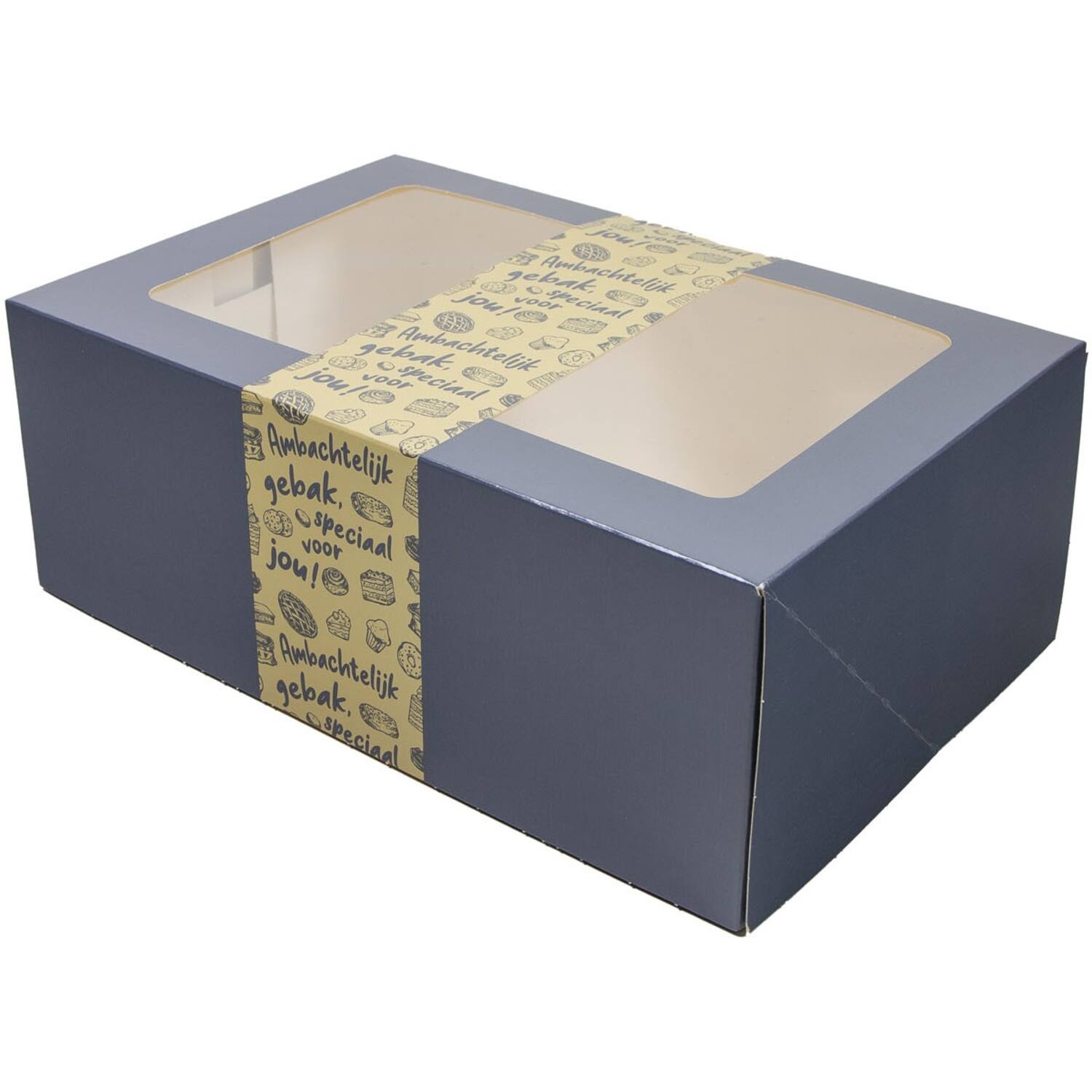 Gebaksdoos venster PASTEL 4-6 gebak 24x16x9 (125)