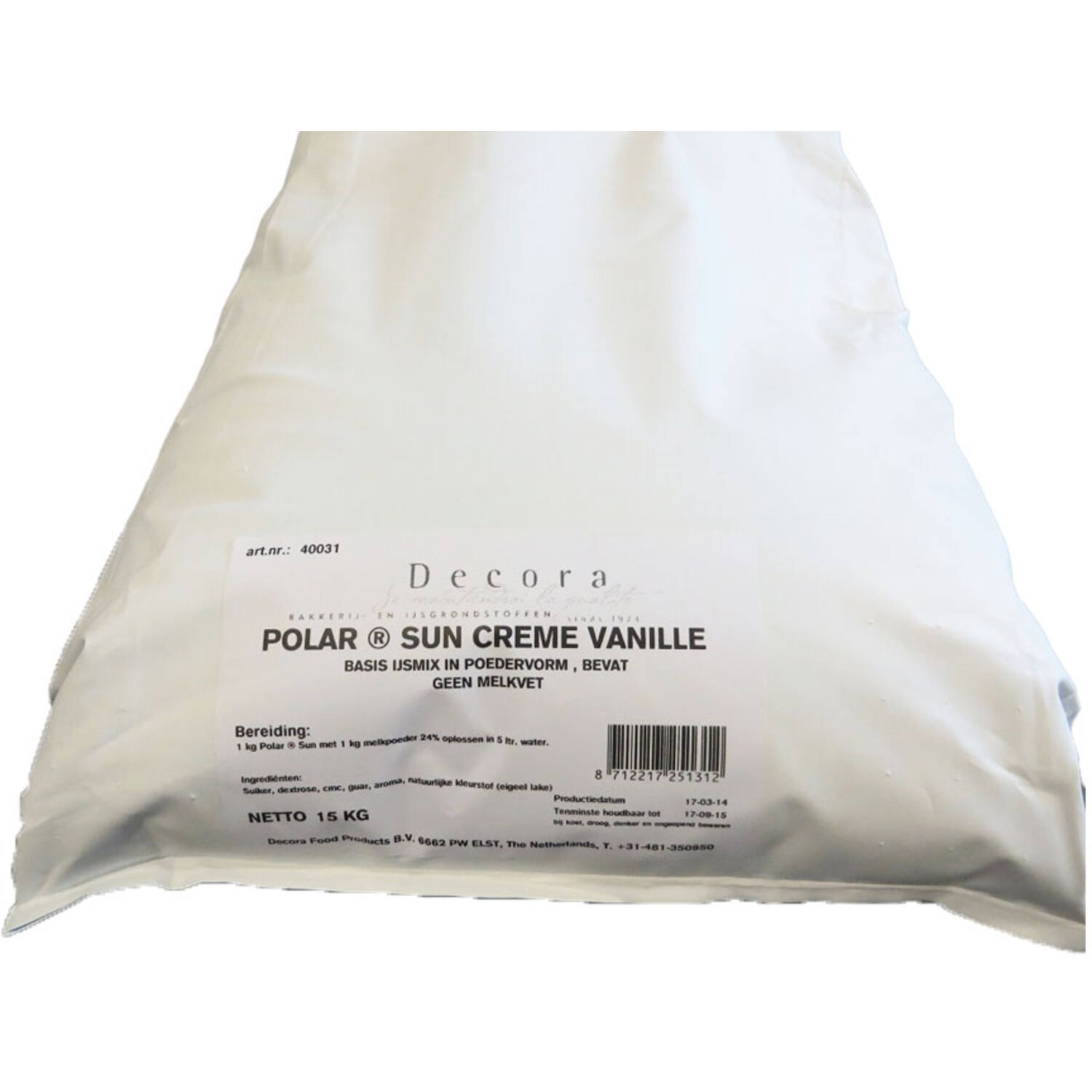Decora IJsmix Polarsun 15 kg Vanille Creme