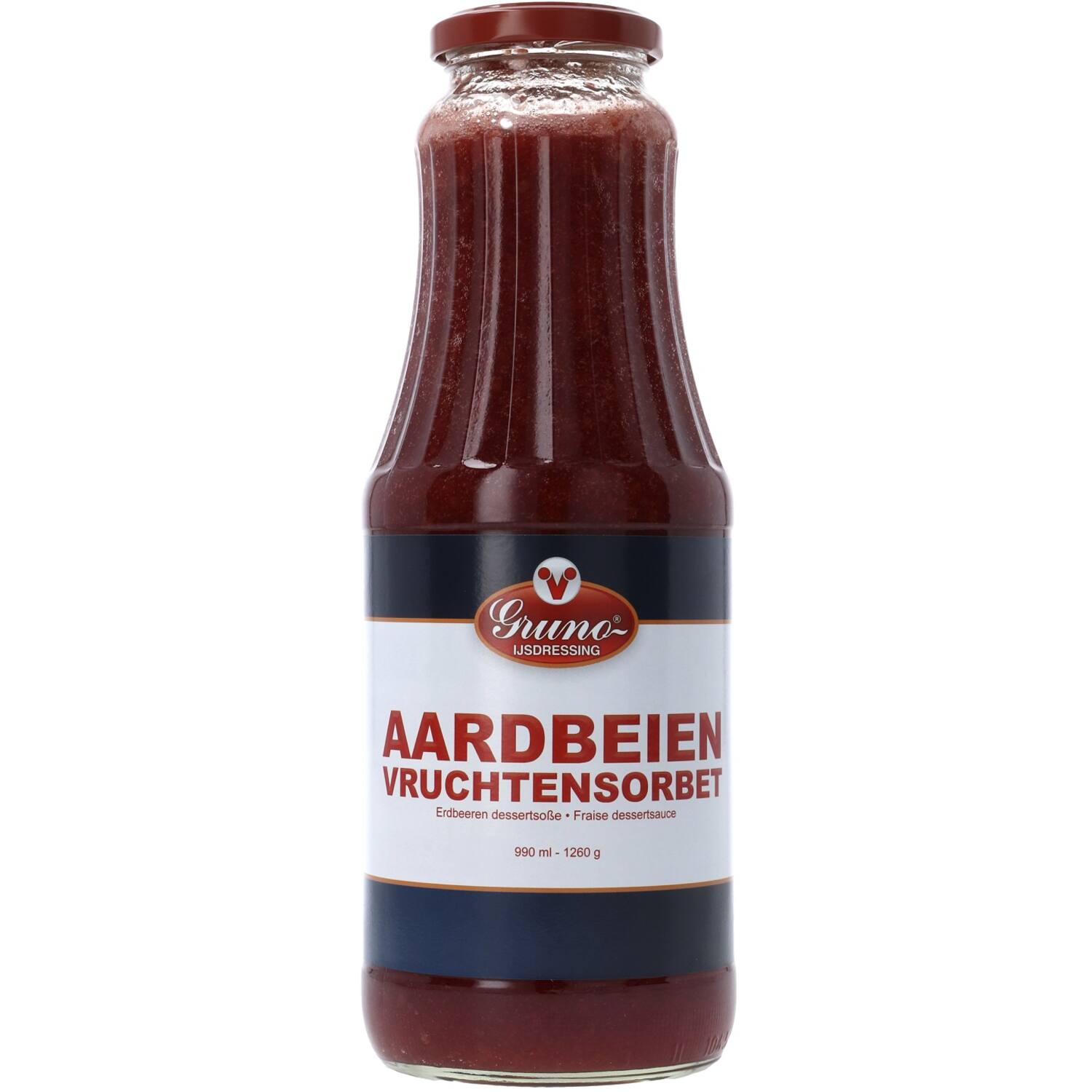 Gruno Aardbei Sorbetsaus 990 ml