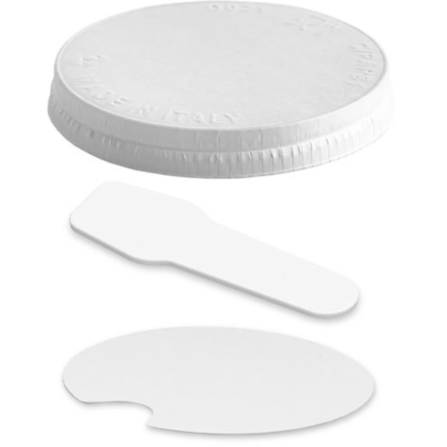 Deksel Plat Papier met Lepel voor IJsbeker 90cc/120cc (1000)