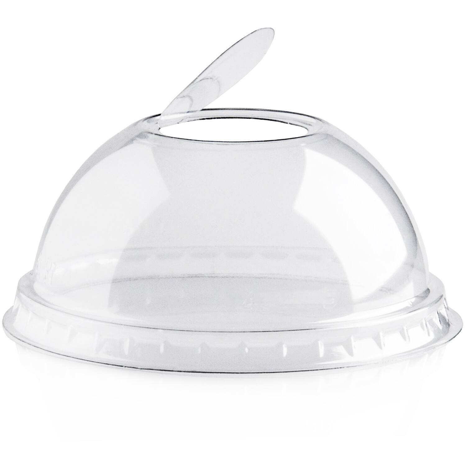 Deksel Bol Transparant met opening voor Milkshakebeker 350ml (600)