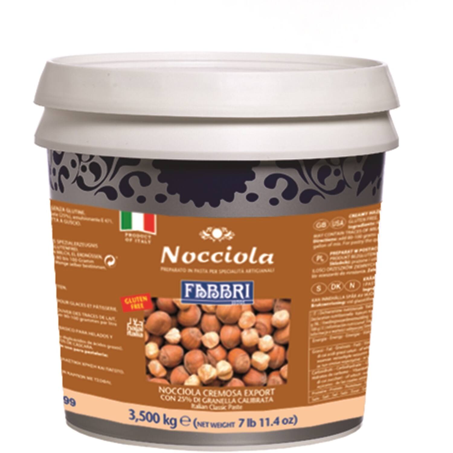 Fabbri Delipasta Nocciola Cremosa 25% Grof 3,5 kg (Hazelnoot)