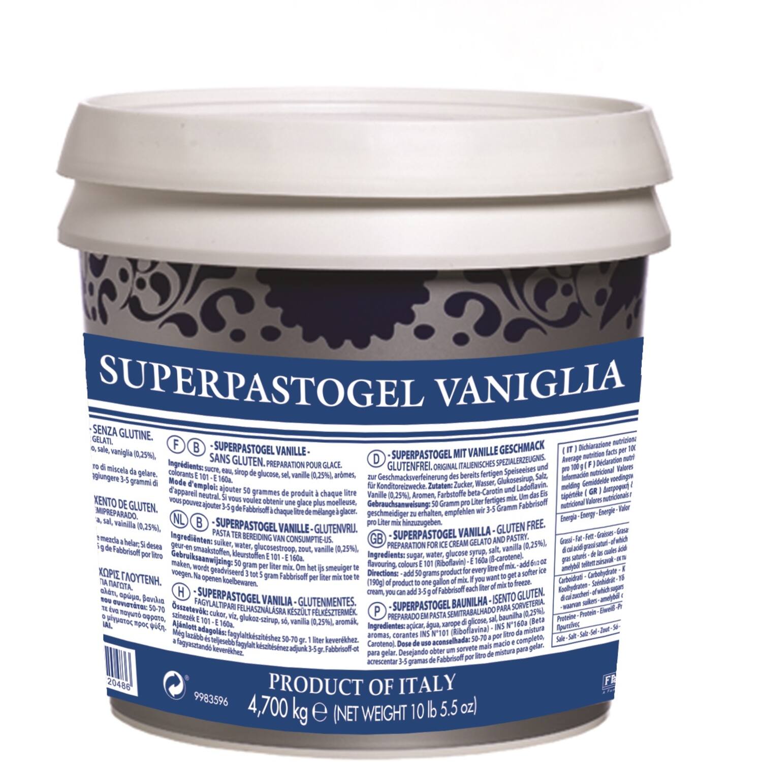 Fabbri Superpastogel Vanille 4,7 kg