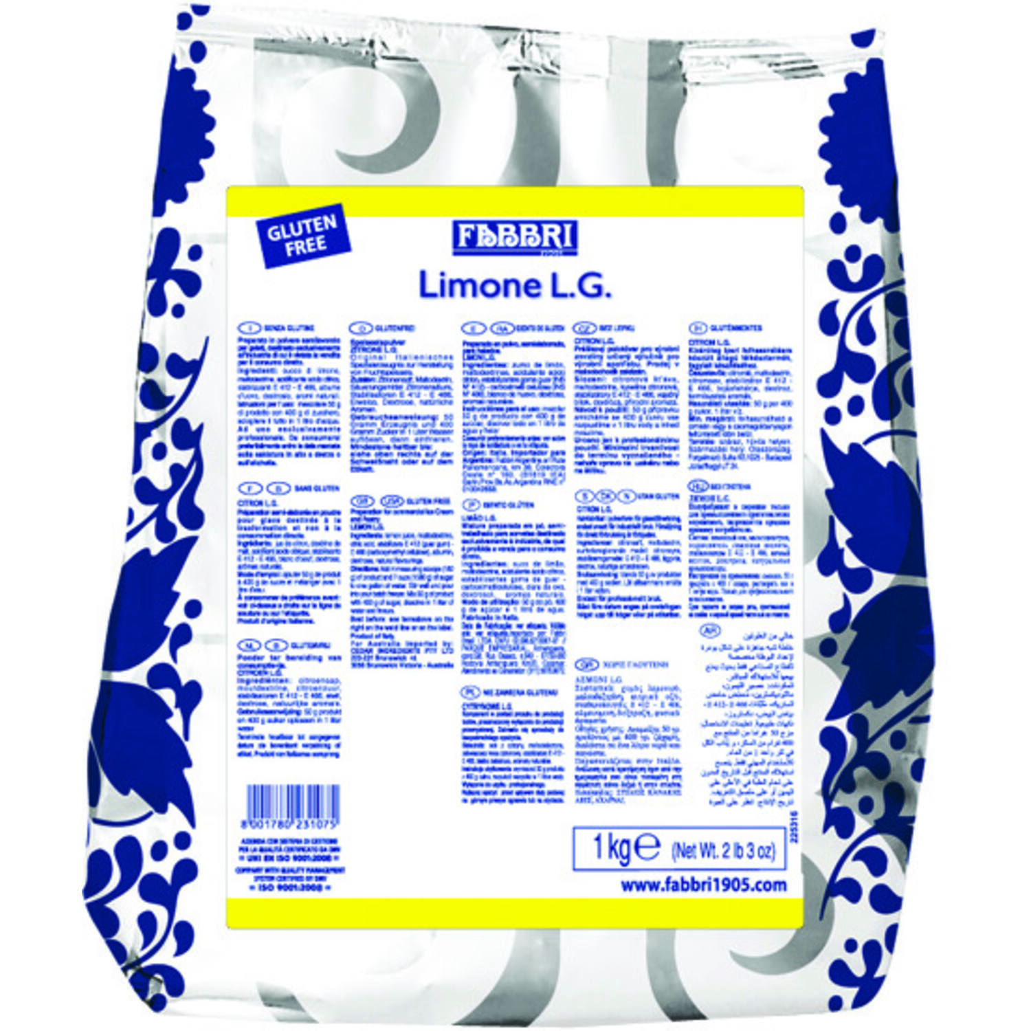 Fabbri Poeder Limone Lg 1 kg (Citroen)