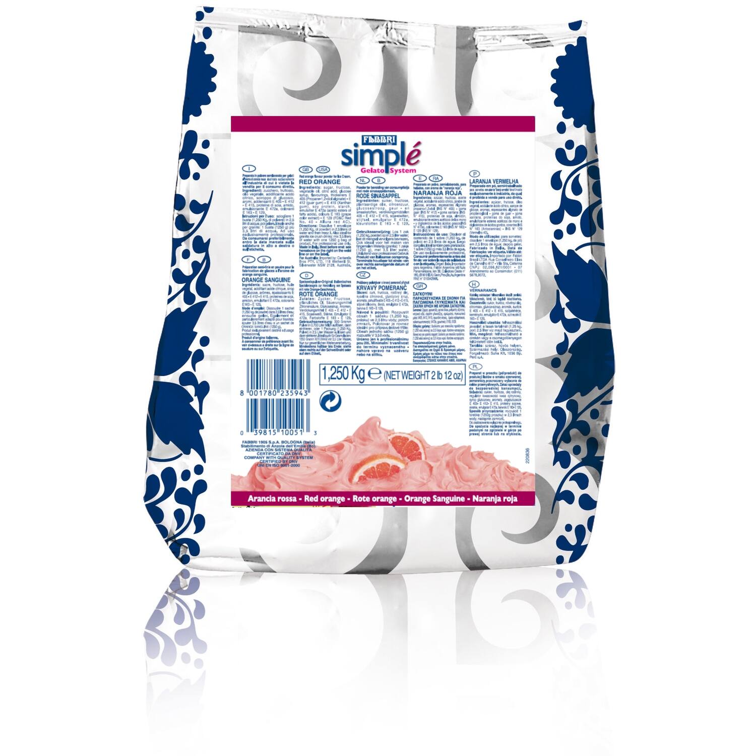 Fabbri Poeder Simple Bloedsinaasappel k&k 1,25 kg