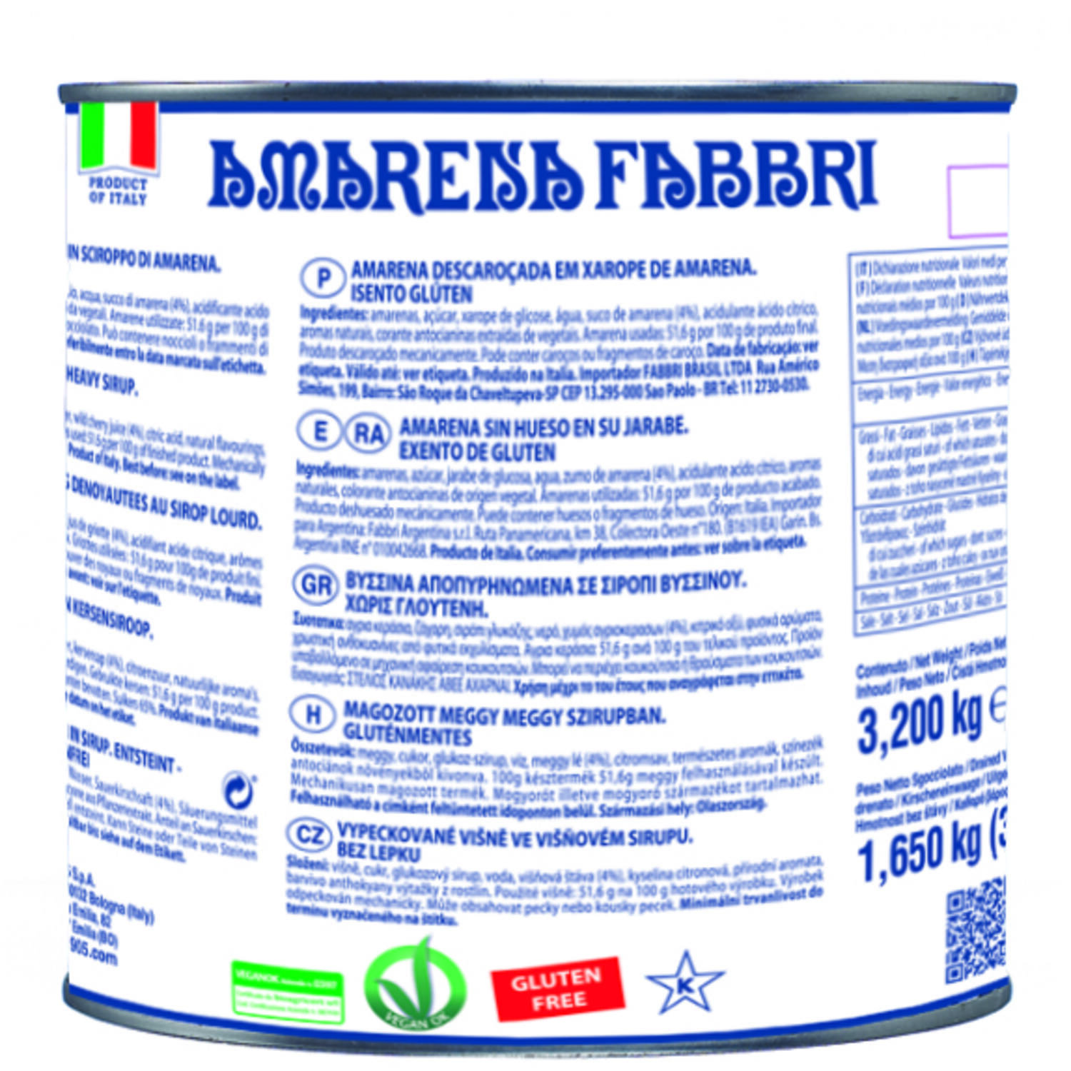 Fabbri Amarena Kers 18/20 3,2 kg