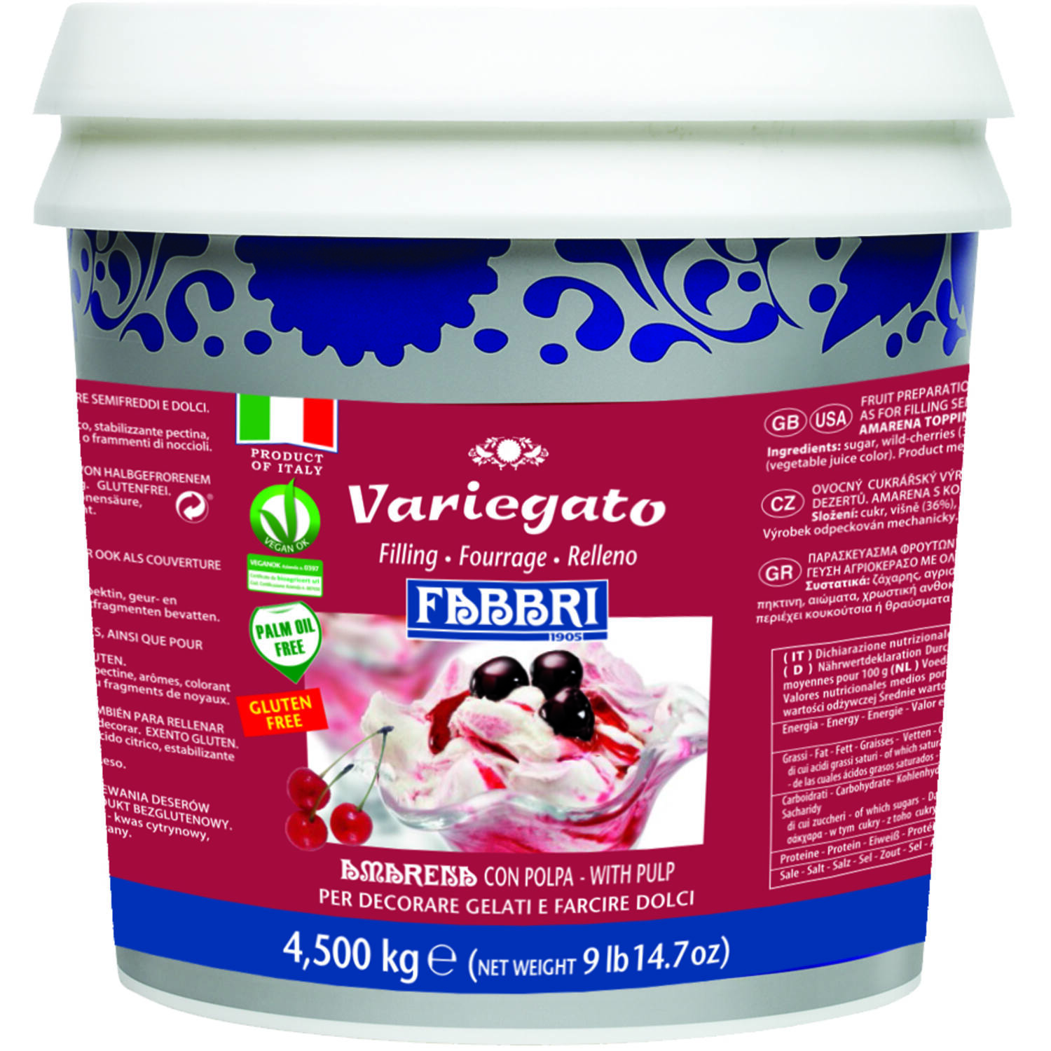 Fabbri Variegato Amarena Con Pulpa N 4,5 kg (Kers)