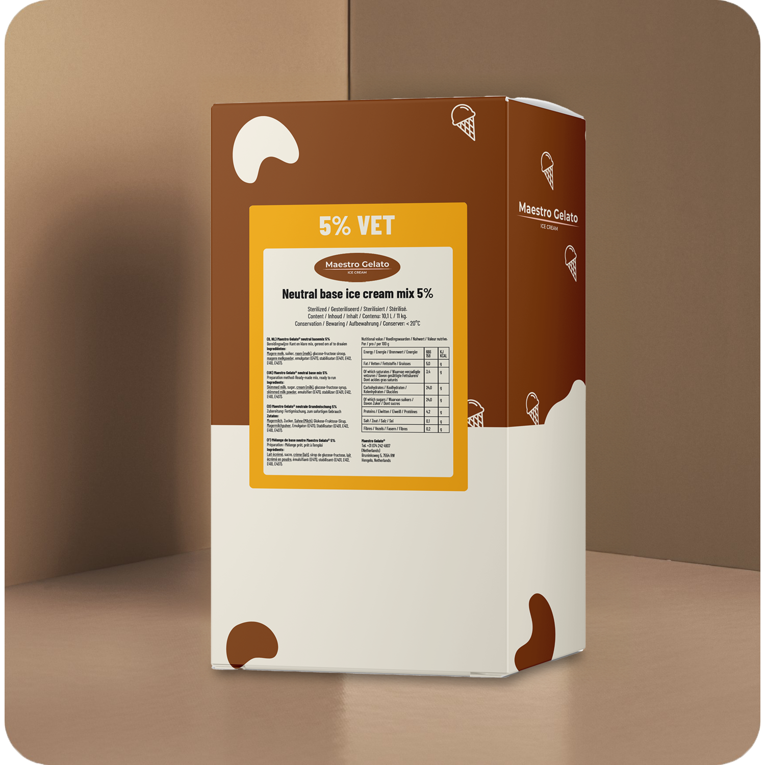 Maestro Gelato Vloeibare IJsmix 5% 11Kg