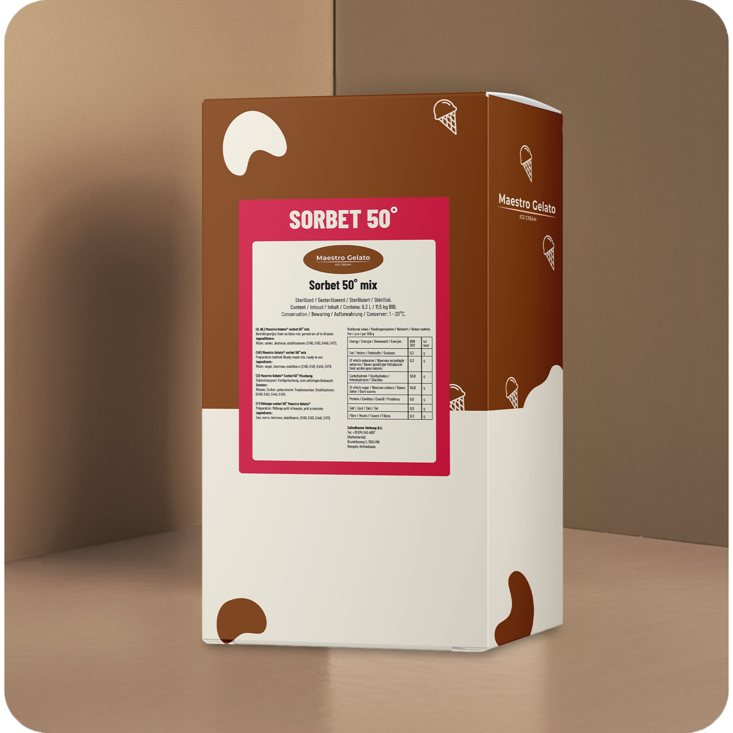 Maestro Gelato Vloeibare Sorbetmix 50 11,5Kg