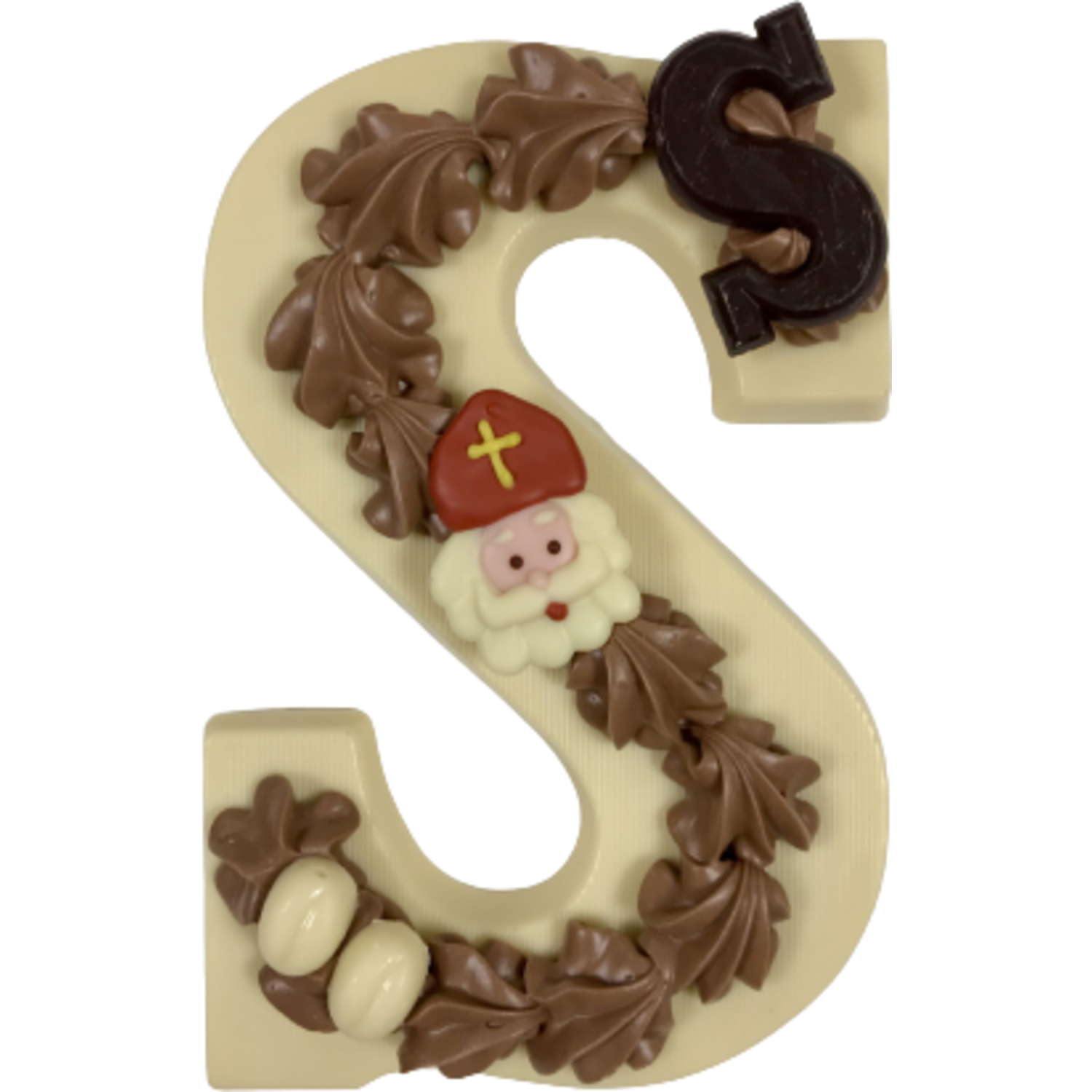 Opgespoten Letter S Wit 240g (12) in schuifdoos (12)