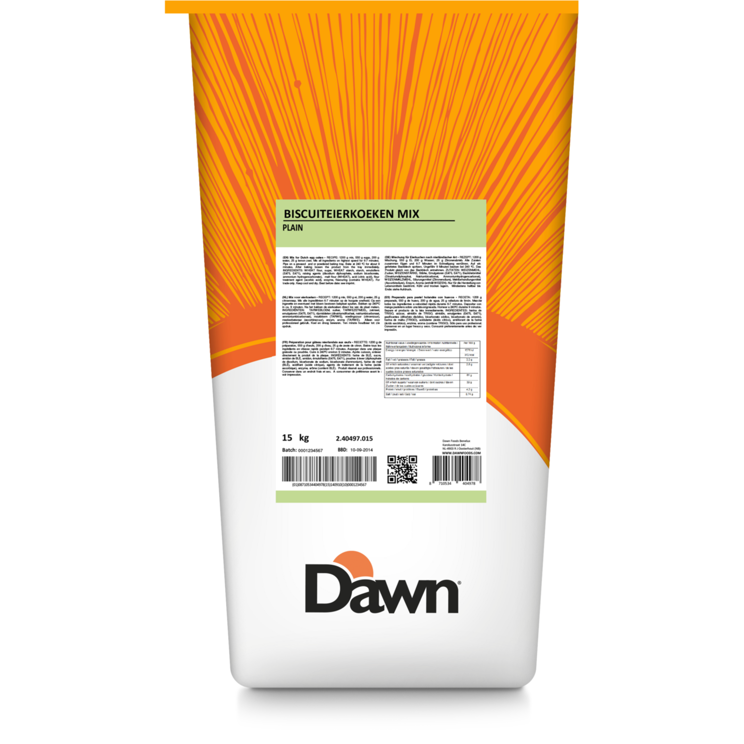 Dawn Biscuiteierkoek Mix 15 kg