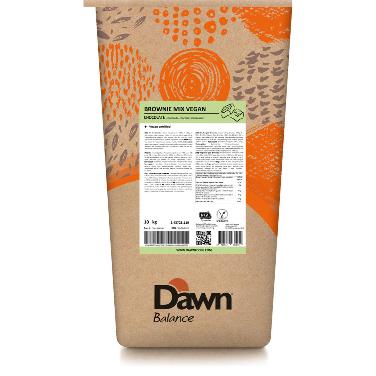 Dawn Brownie Mix Vegan UTZMB 10 kg