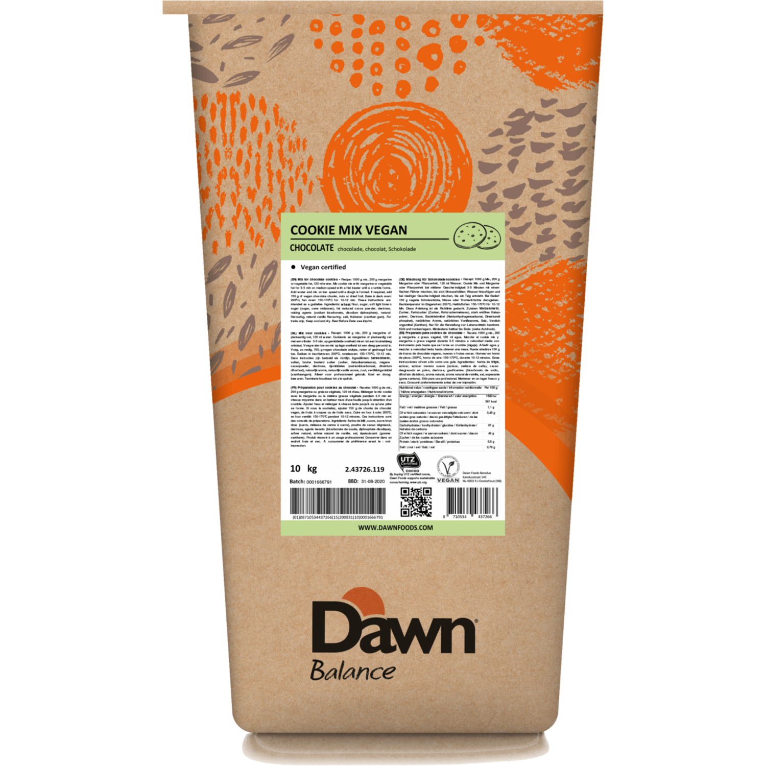 Dawn Cookie Mix Vegan Chocolate 10 kg