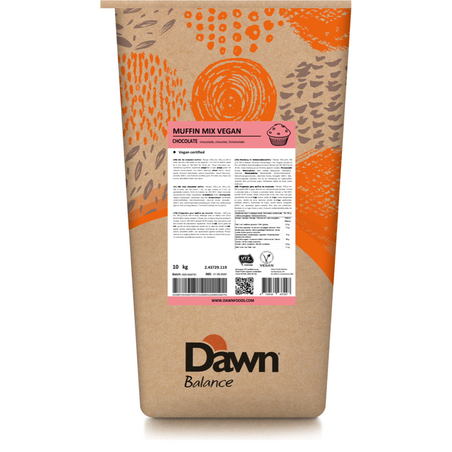 Dawn Mufin Mix Vegan Chocolate 10 kg