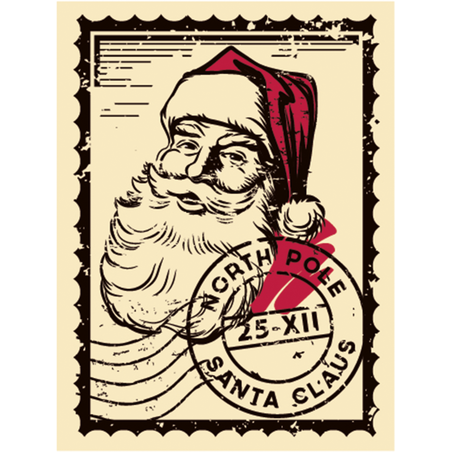 Mona Lisa Santa Poststamp (196)